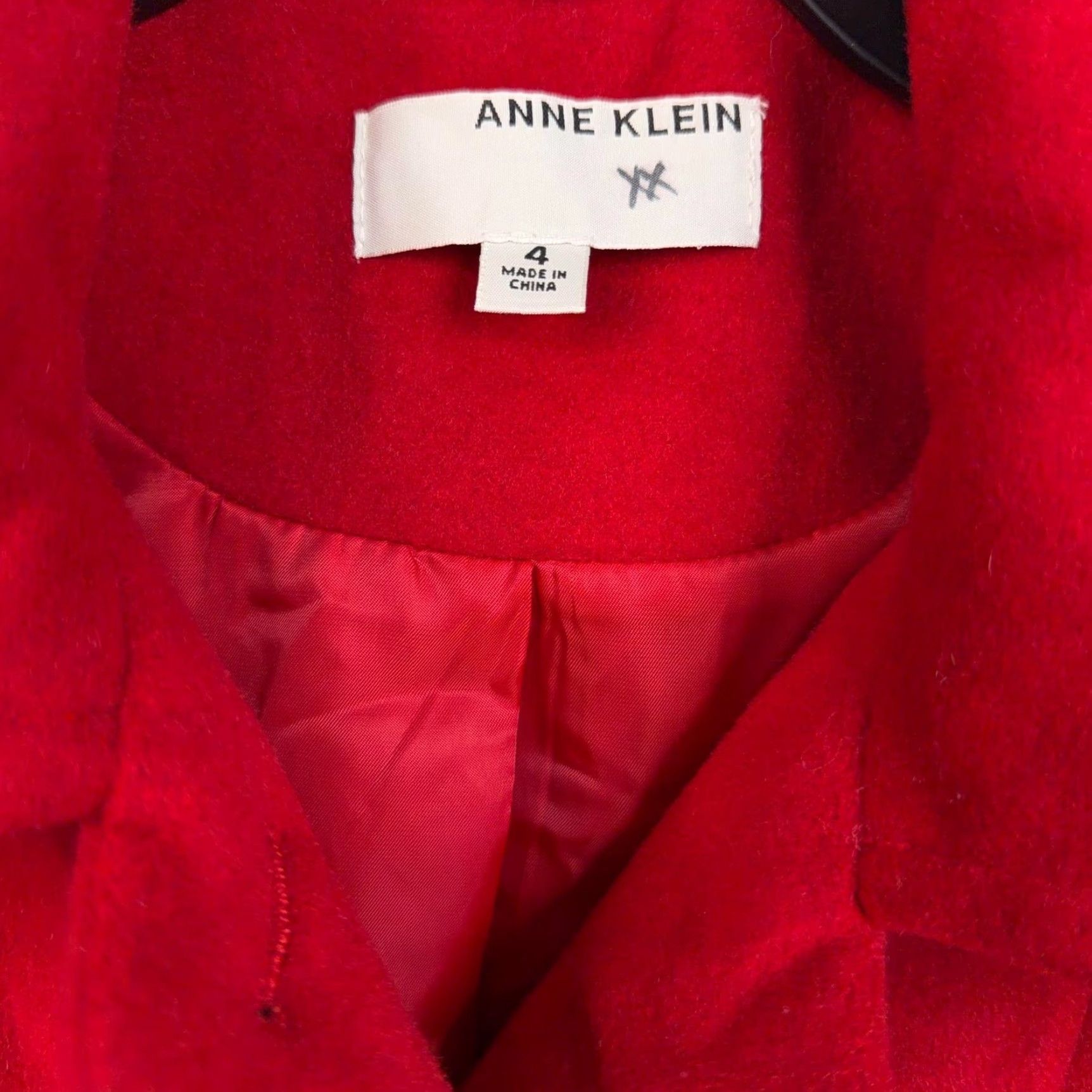Anne Klein Anne Klein Coat Womens 4 Red Wool Cashmere Blend Single Breasted Classic Dressy Coat Size S / US 4 / IT 40 - 4 Thumbnail