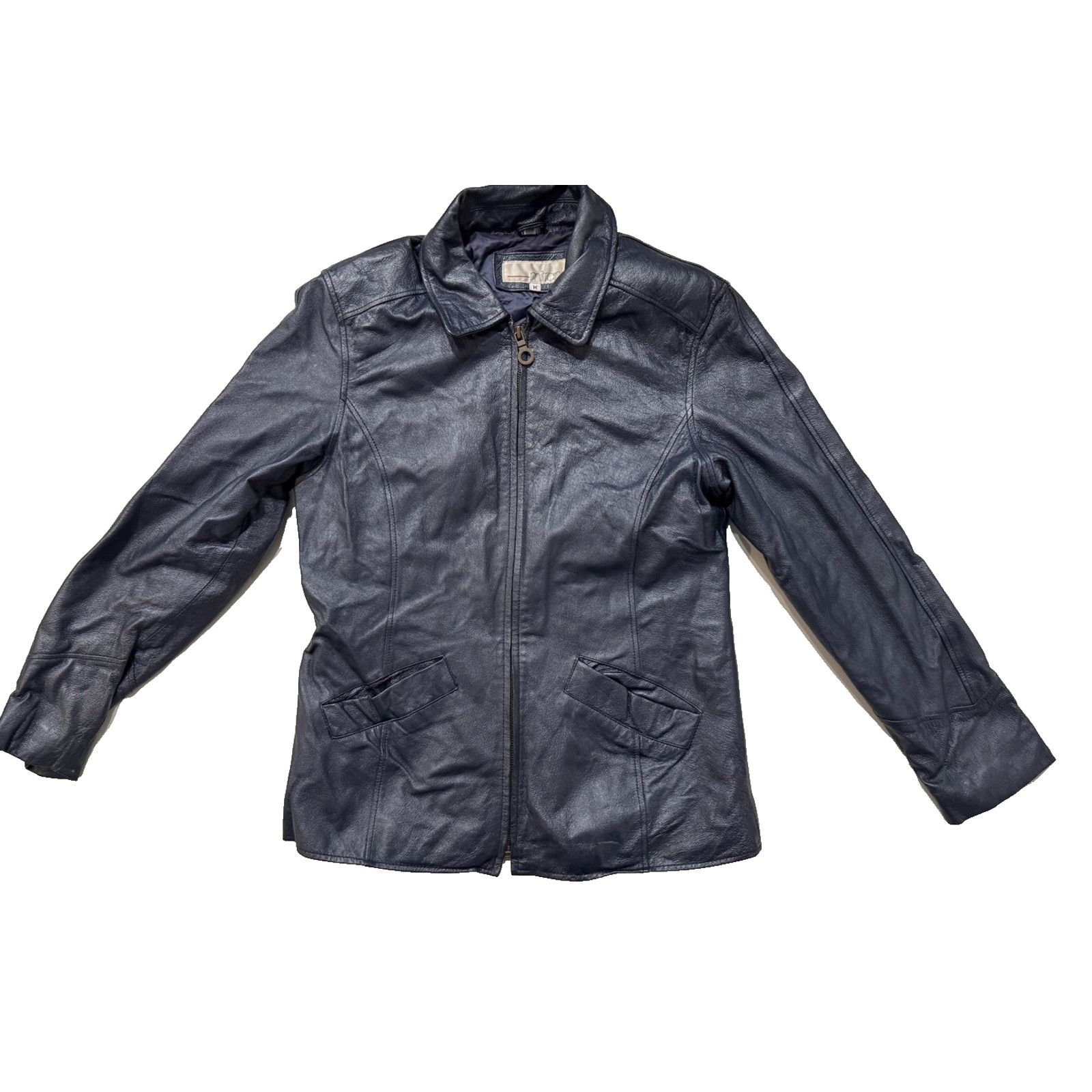 & Other Stories Vintage Mitrani Jacket Womens MED Blue Genuine Leather Korea Size M / US 6-8 / IT 42-44 - 1 Thumbnail