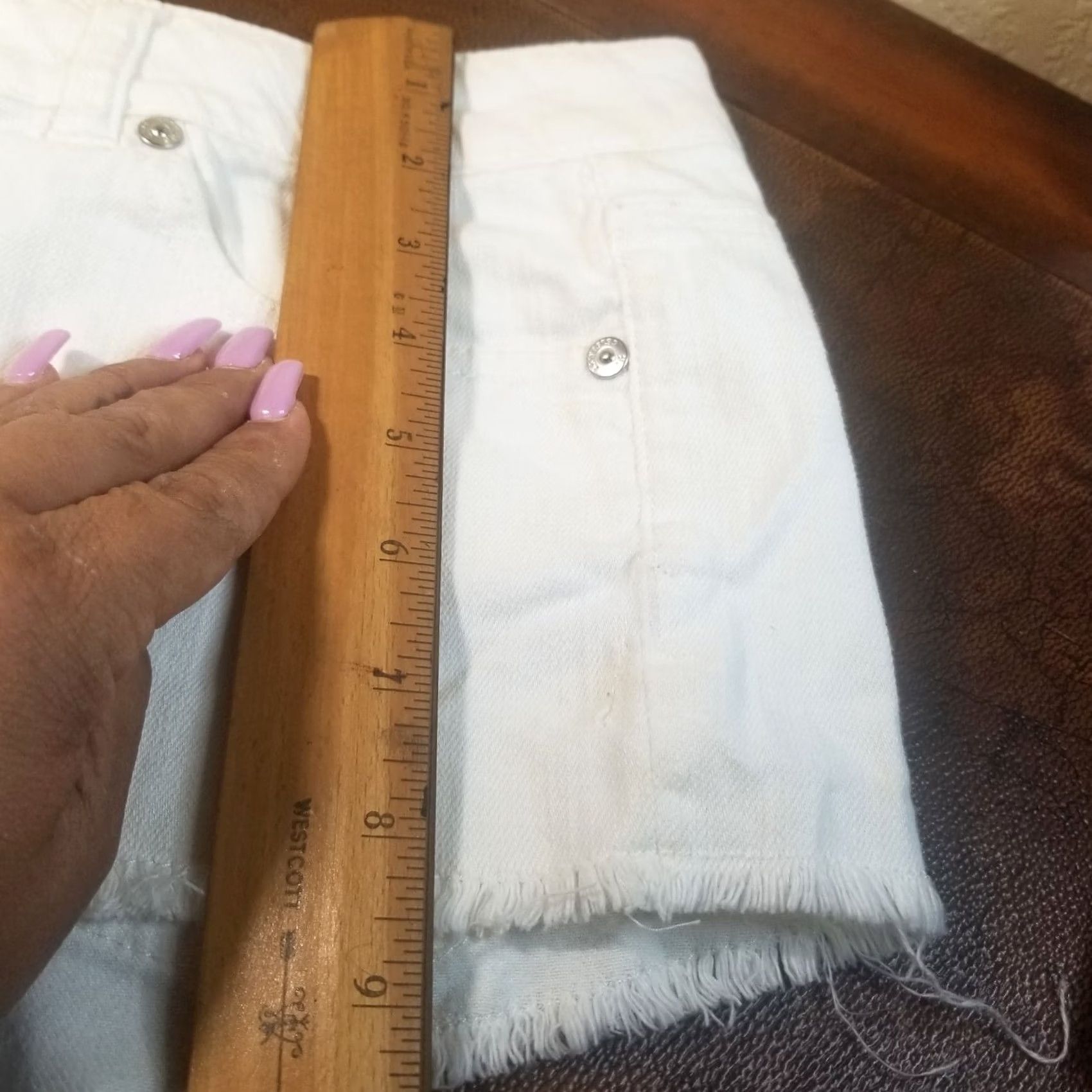 Vintage Celebrity Pink Women's Denim Short Jeans Stretch White Size 1 Juniors Frayed Mens? Size 30" / US 8 / IT 44 - 7 Thumbnail