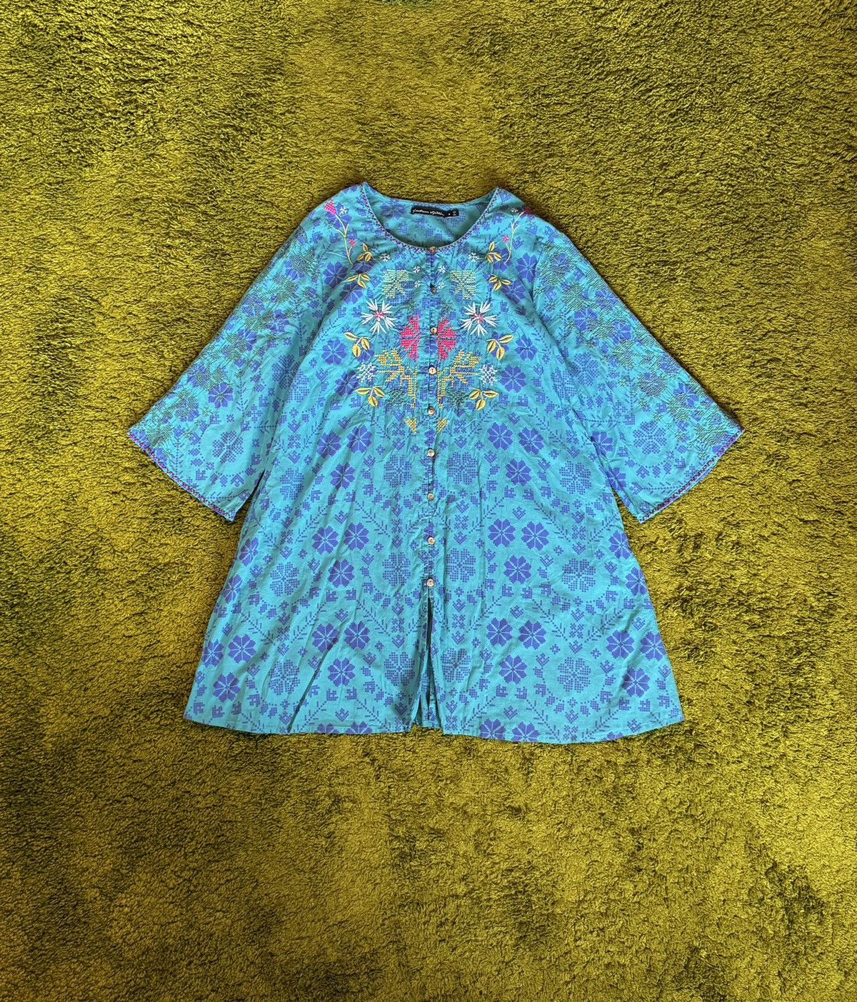 Gudrun Sjoden avant garde embroidered floral mini dress