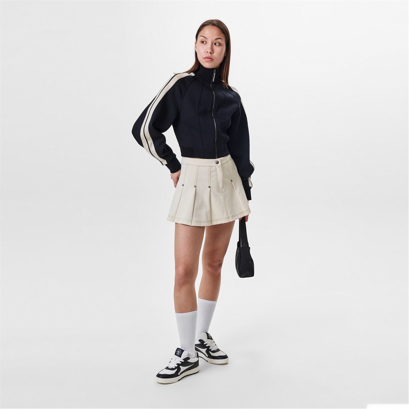 Palm Angels o1g2r1mq0425 Pleated Mini Skirt in Ivory Size 27" / US 4 / IT 40 - 5 Thumbnail