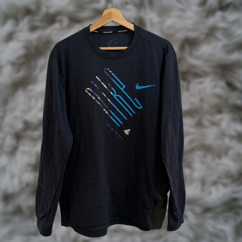 Nike Nike Therma Element Shirt Mens Large Navy Dri-Fit Long Sleeve Running Athletic Size US L / EU 52-54 / 3 - 1 Thumbnail