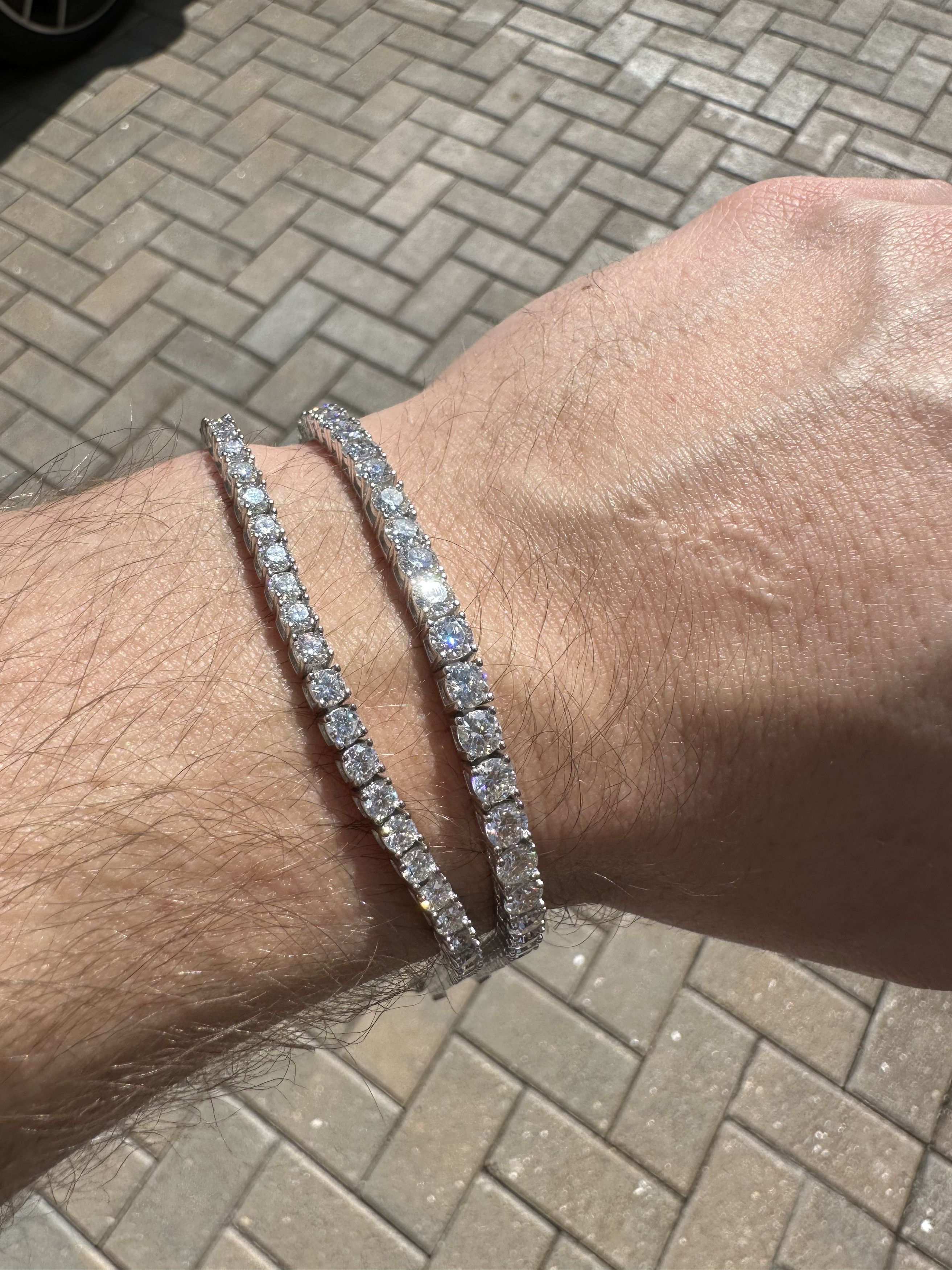 Jewelry Moissanite VVS 8 inch 4mm Tennis bracelet Sterling Silver Size ONE SIZE - 3 Thumbnail