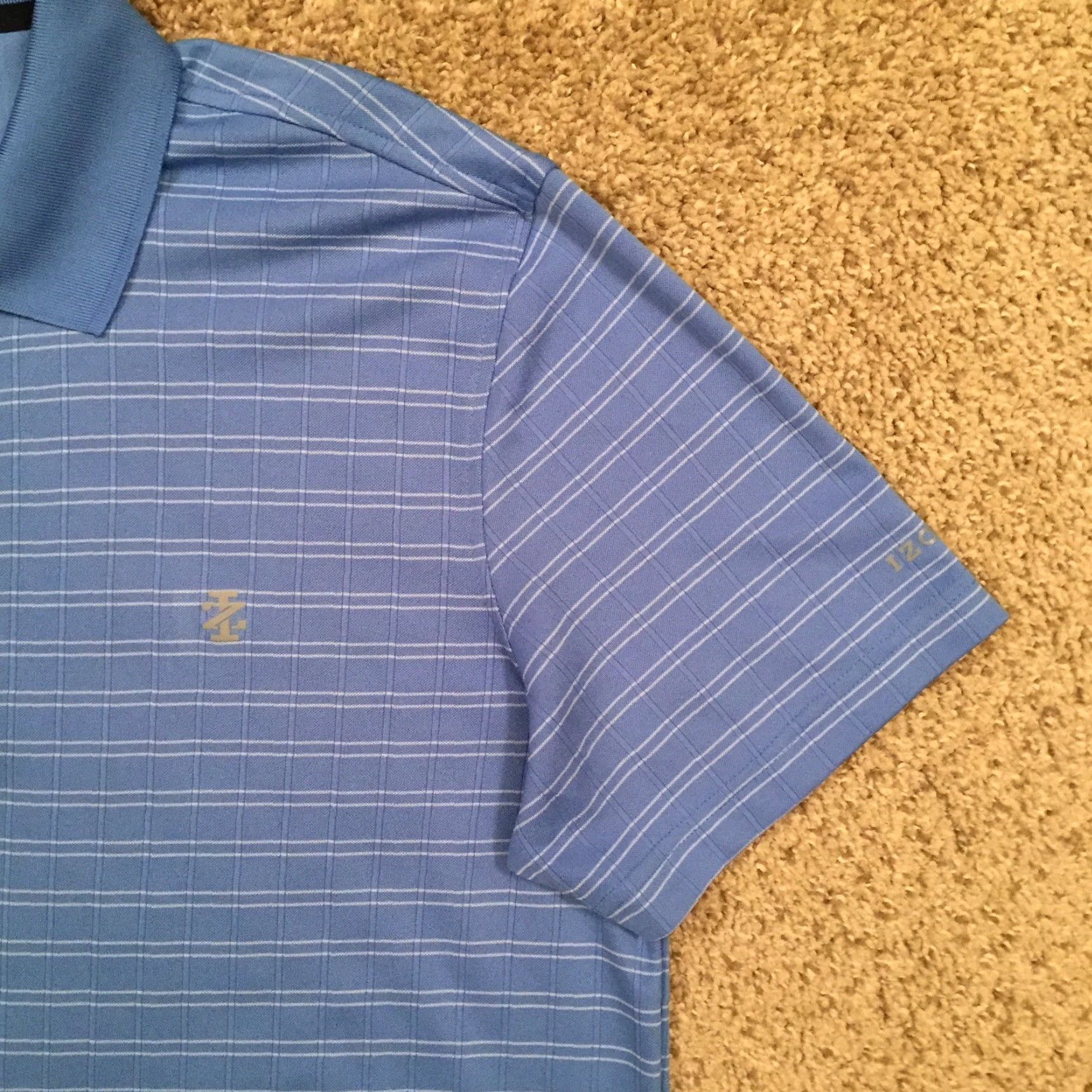Izod Izod Golf Polo Shirt Mens Large Blue Striped Short Sleeve Shirt Size US L / EU 52-54 / 3 - 4 Thumbnail
