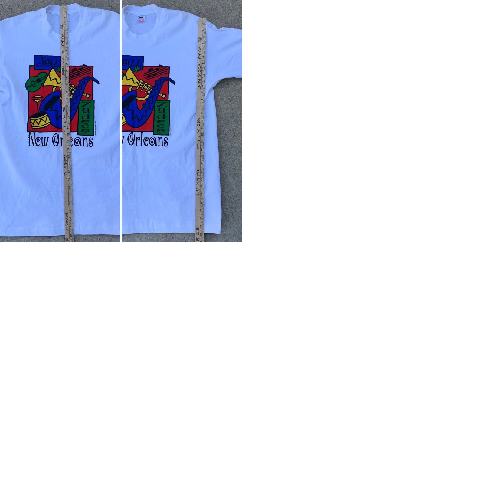 Fruit Of The Loom vintage New Orleans Jazz Zydeco t-shirt Out of Hand Graphics 1993 single stitch L White Cotton Men Graphic Tee Size US L / EU 52-54 / 3 - 9 Thumbnail