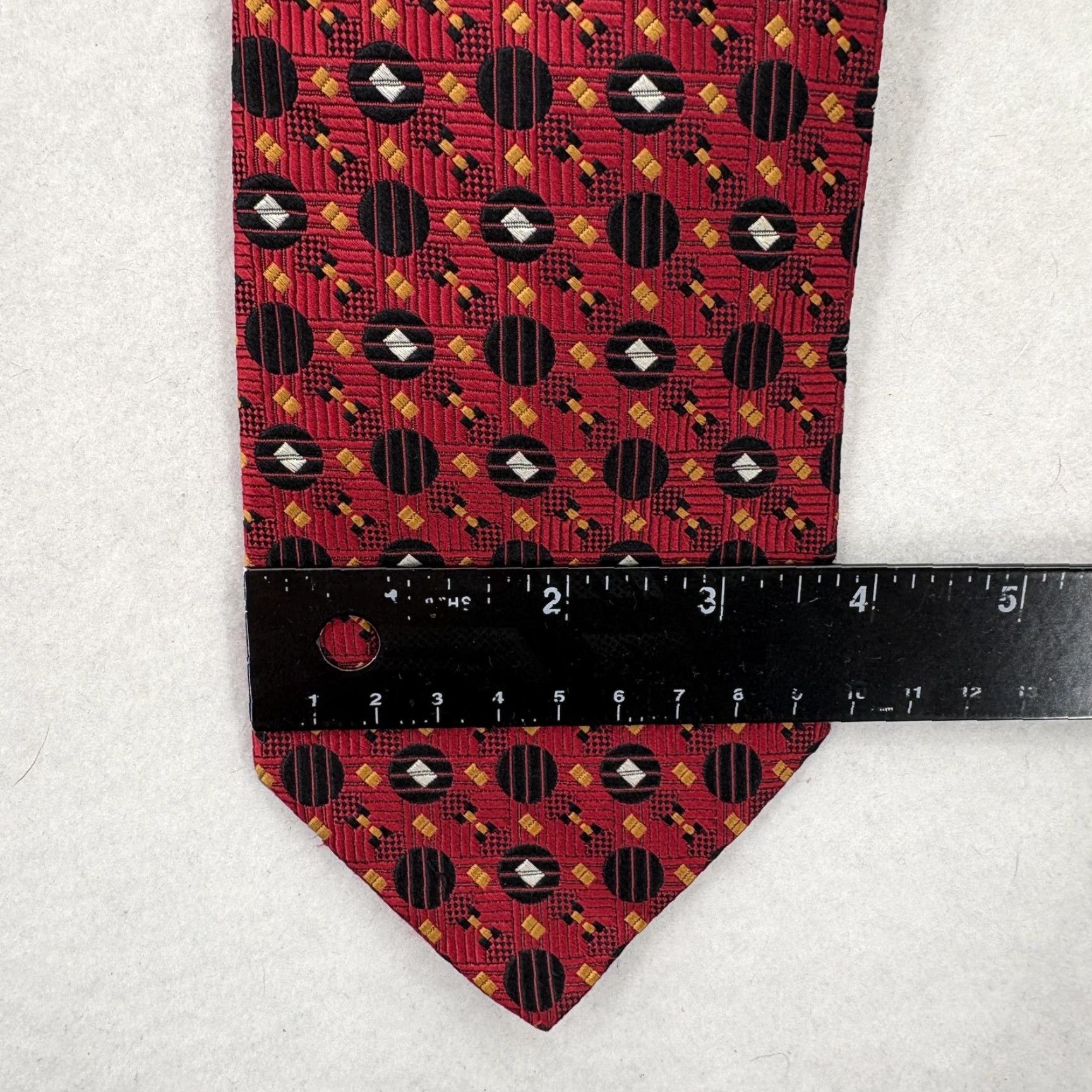 Robert Talbott Robert Talbott Tie Mens Red Silk Geometric Designer Necktie Dress Formal Best of Class Size ONE SIZE - 4 Thumbnail