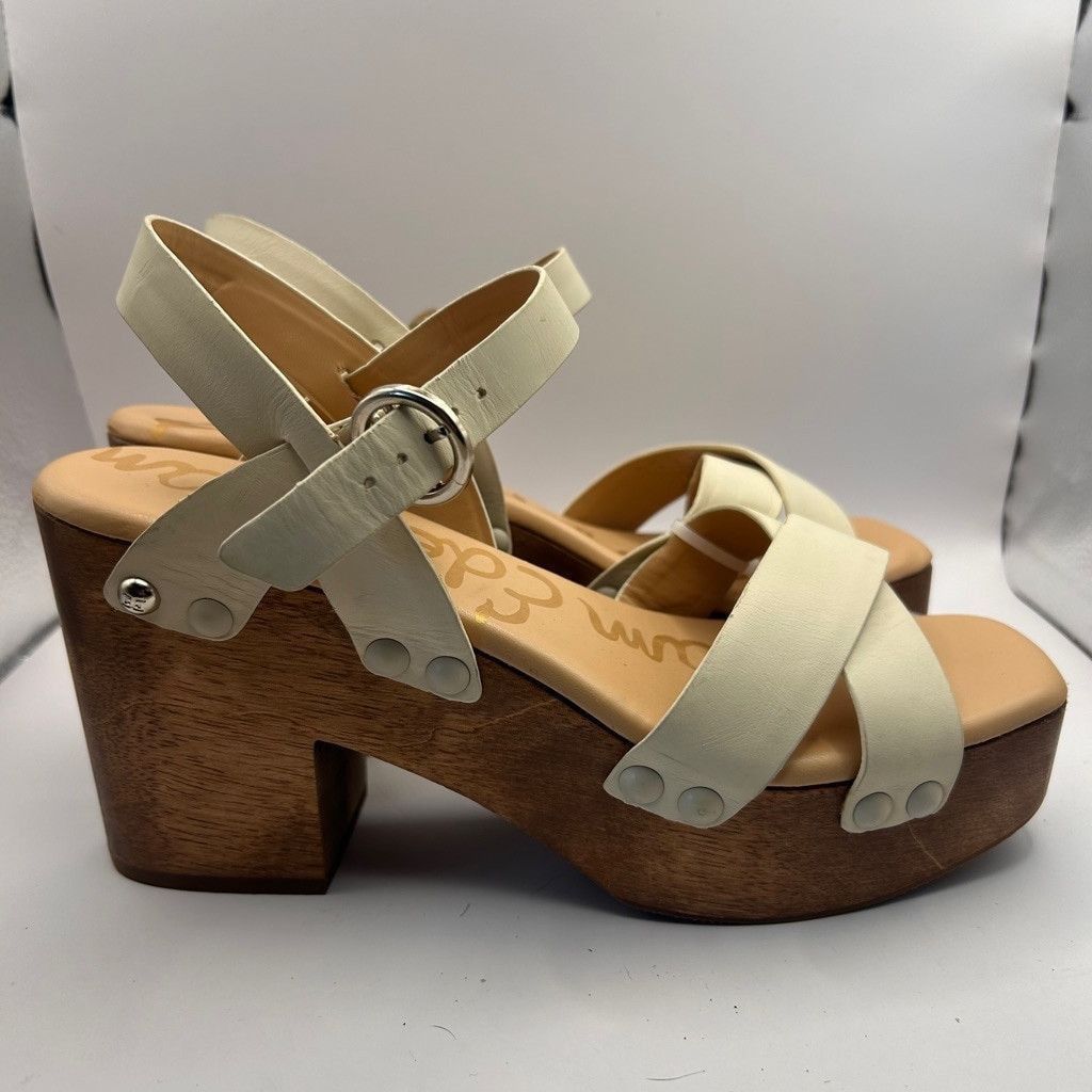 Sam Edelman Women's Sam Edelman Sandals beige&wood Size 9 Size US 9 / IT 39 - 5 Thumbnail