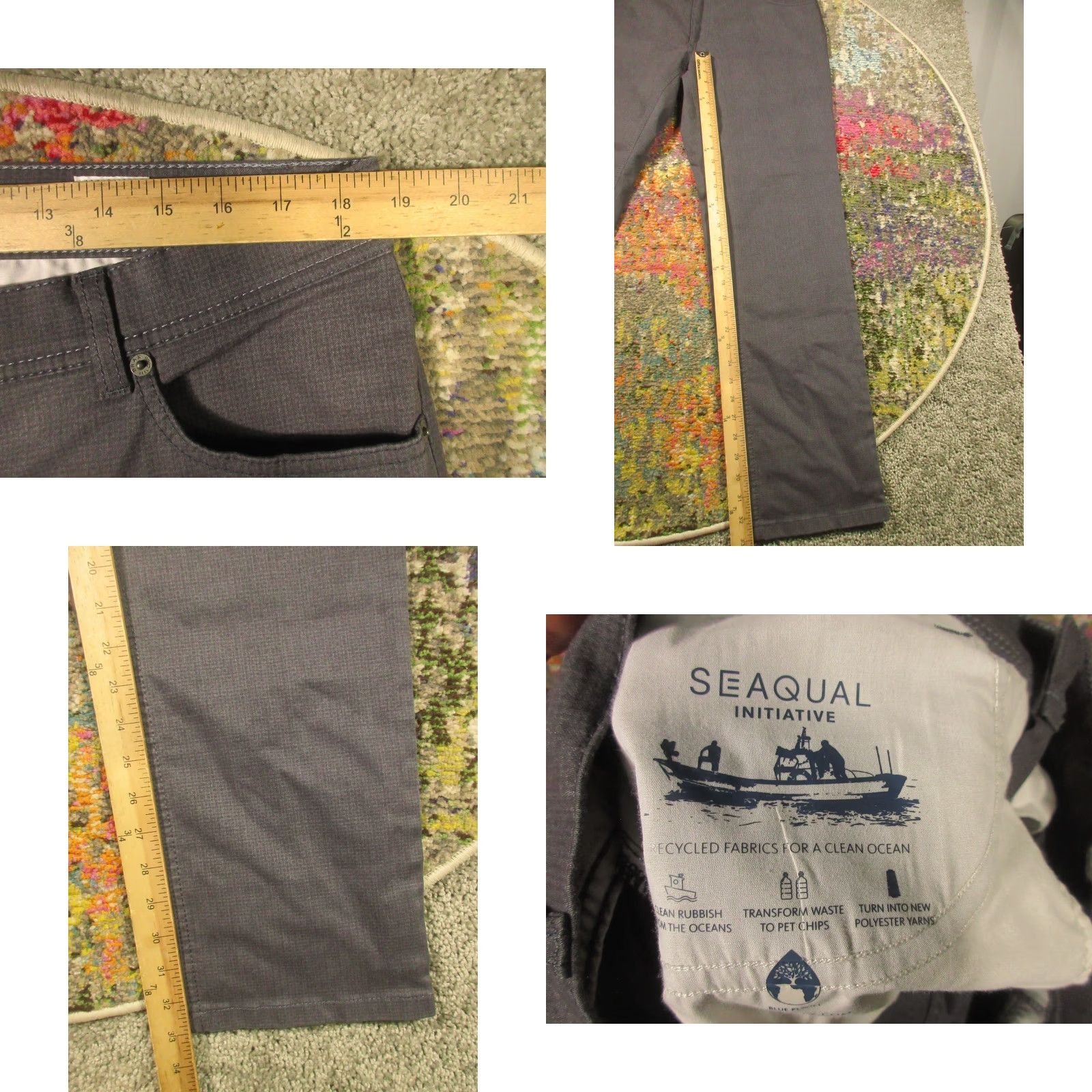 BRAX Brax Pants Mens 38x33 Gray Regular Chino 5-Pocket Flat Front Stretch Cotton Polyester Viscose EUC Size US 38 / EU 54 - 8 Thumbnail