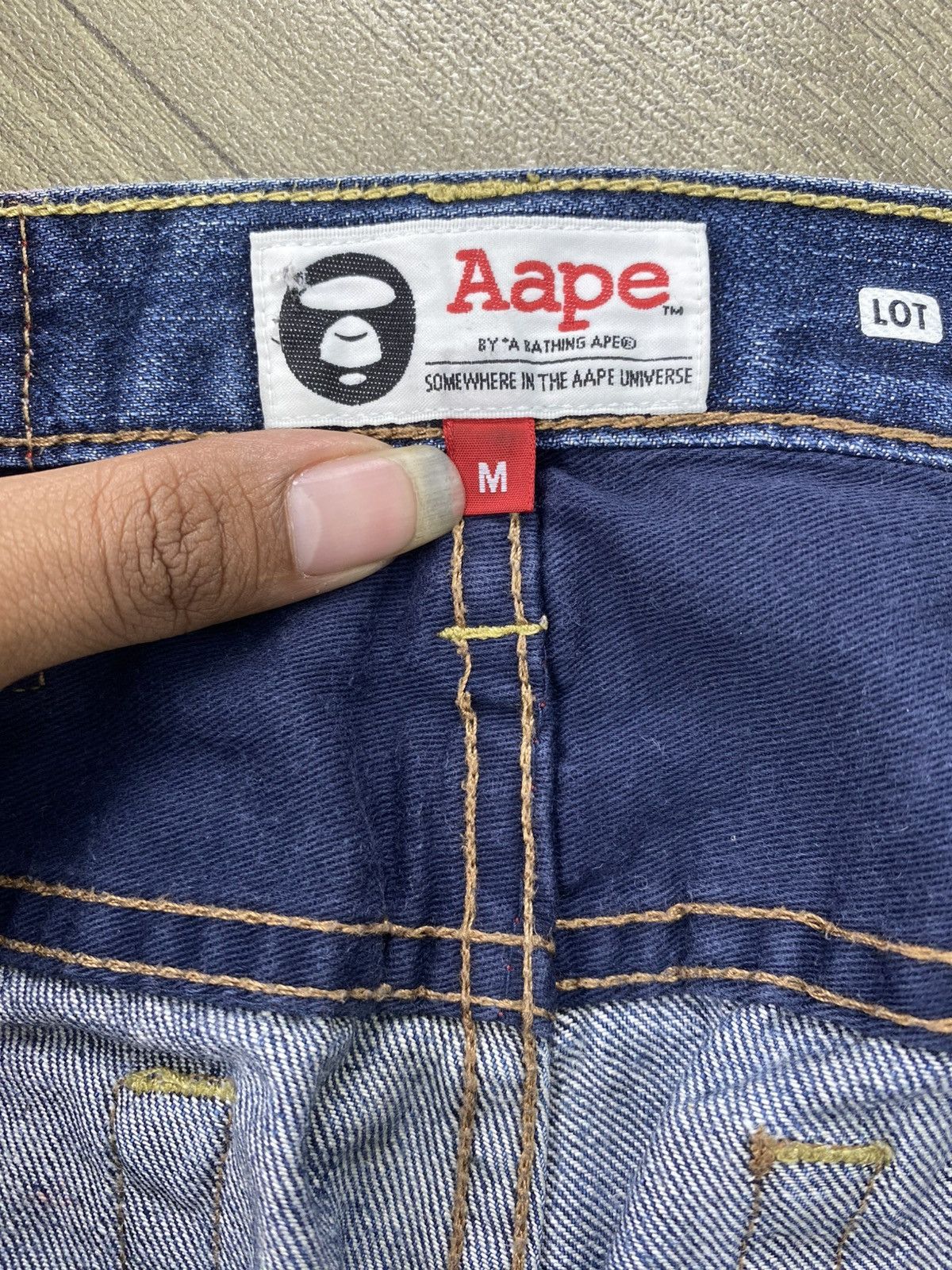Aape Vintage Aape By A Bathing Ape Bape Embroidery Selvedge Denim Size US 32 / EU 48 - 13 Thumbnail