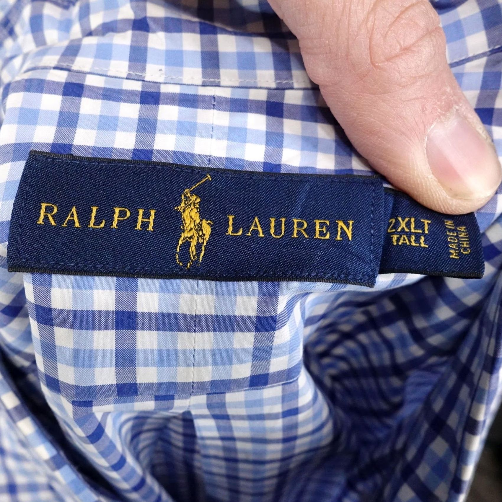 Ralph Lauren Ralph Lauren Shirt Mens 2XLT Blue Check Long Sleeve Button-Up Classic Fit Size US XXL / EU 58 / 5 - 6 Thumbnail