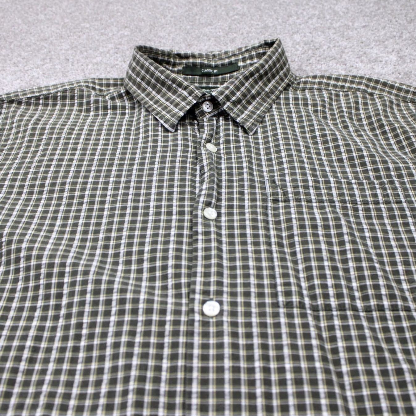 Eddie Bauer Eddie Bauer Shirt Men Large Green/Yellow/White Plaid Button-Up Short Sleeve Vintage No Size US L / EU 52-54 / 3 - 4 Thumbnail