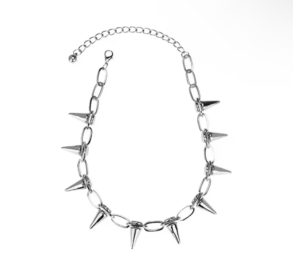 Japanese Brand Hip Hop Goth Punk Spikes Choker Necklace Chain Emo Y2K Size ONE SIZE - 2 Thumbnail