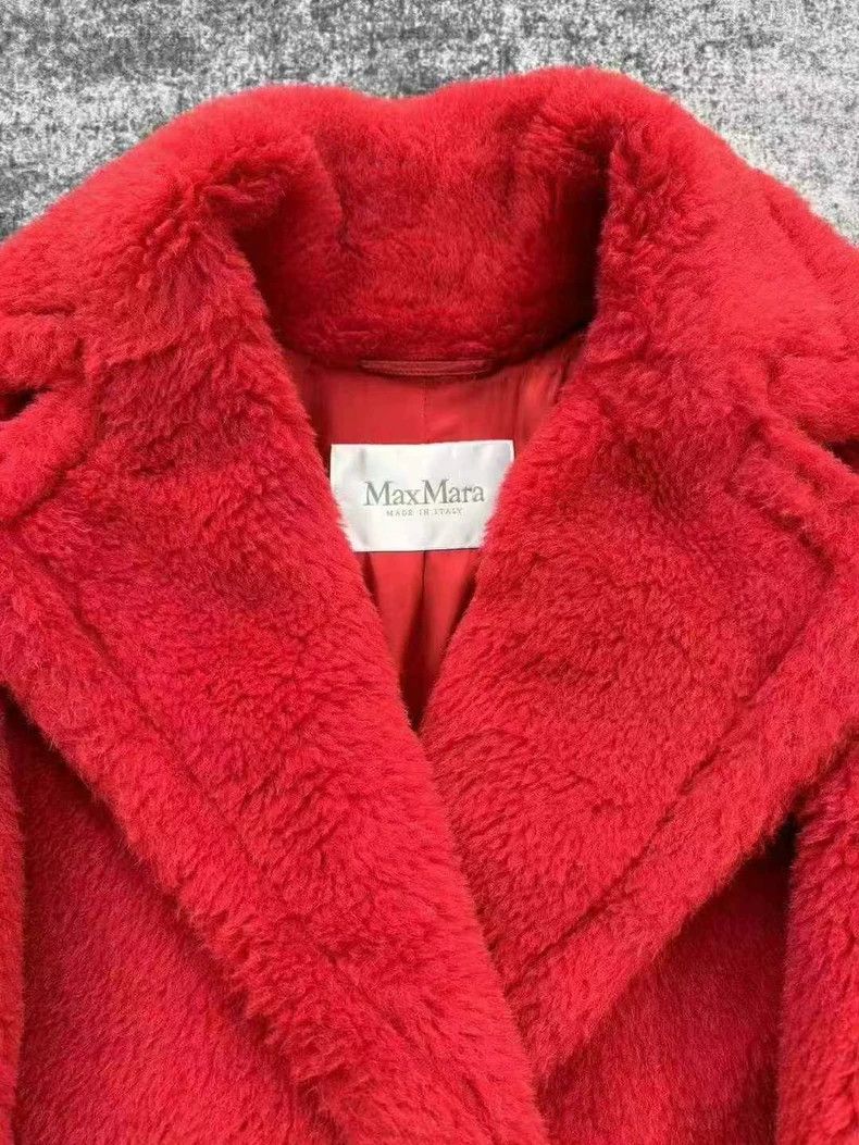 Max Mara Max Mara Red Teddy Coat Size XS / US 0-2 / IT 36-38 - 2 Thumbnail