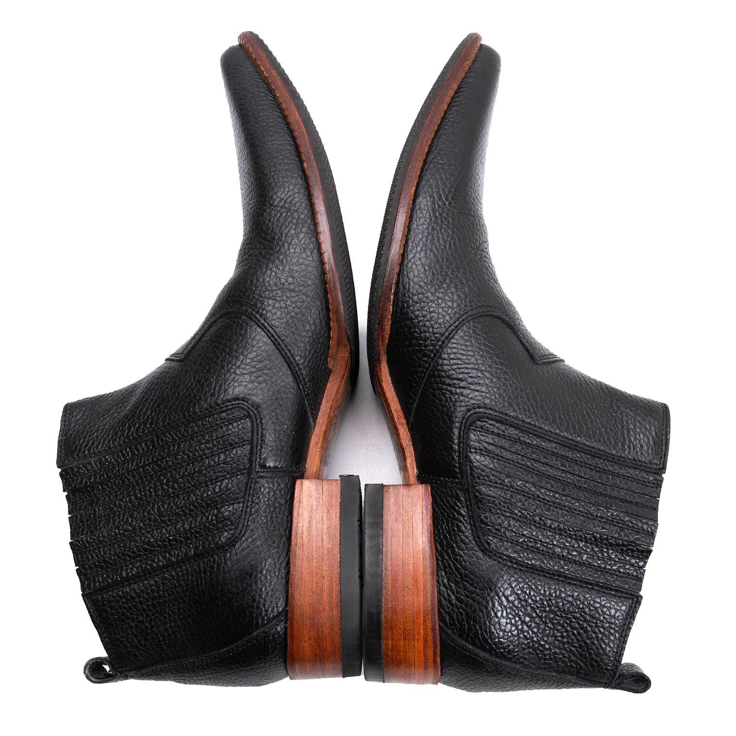Jean Paul Gaultier Black Side Gore Western Leather Short Boots size 25 Size US 7 / EU 40 - 9 Thumbnail