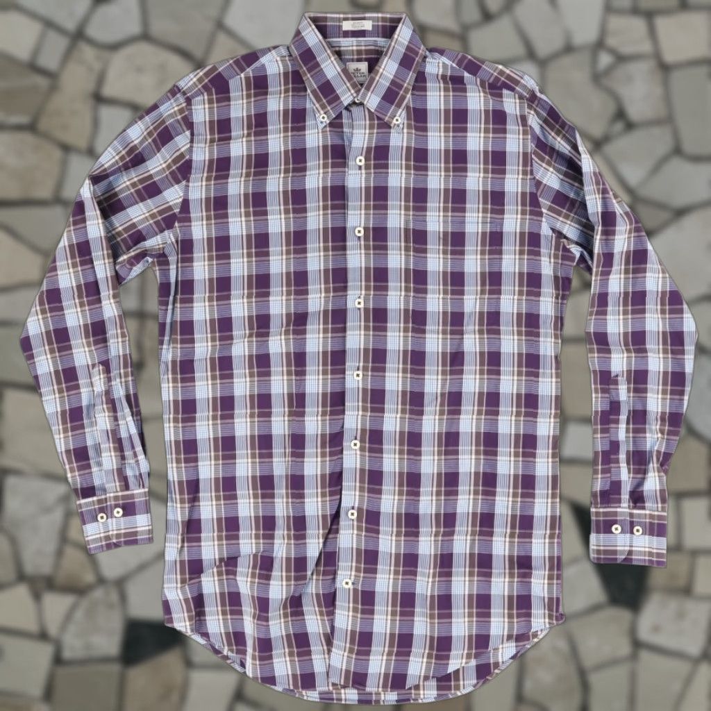 Peter Millar Peter Millar Shirt Plaid Purple Long Sleeve Button Down Men's M Size US M / EU 48-50 / 2 - 1 Thumbnail