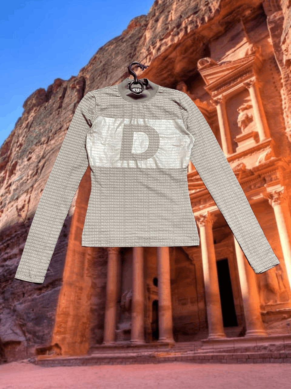 Diesel gray Long Sleeve Vintage Diesel big logo print Y2K Size S / US 4 / IT 40 - 1 Thumbnail