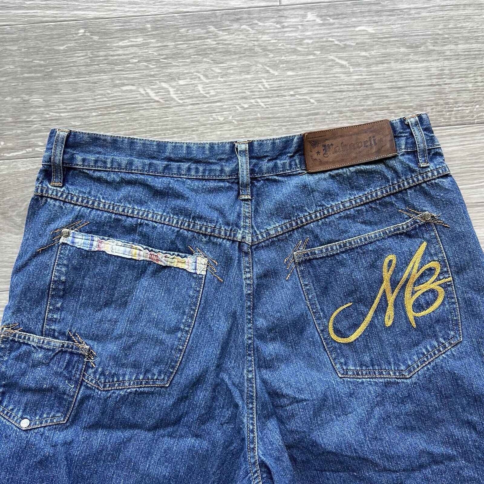 Makaveli Vintage Makaveli Denim Jorts Y2K Baggy Embroidered Skate Size US 35 - 2 Thumbnail