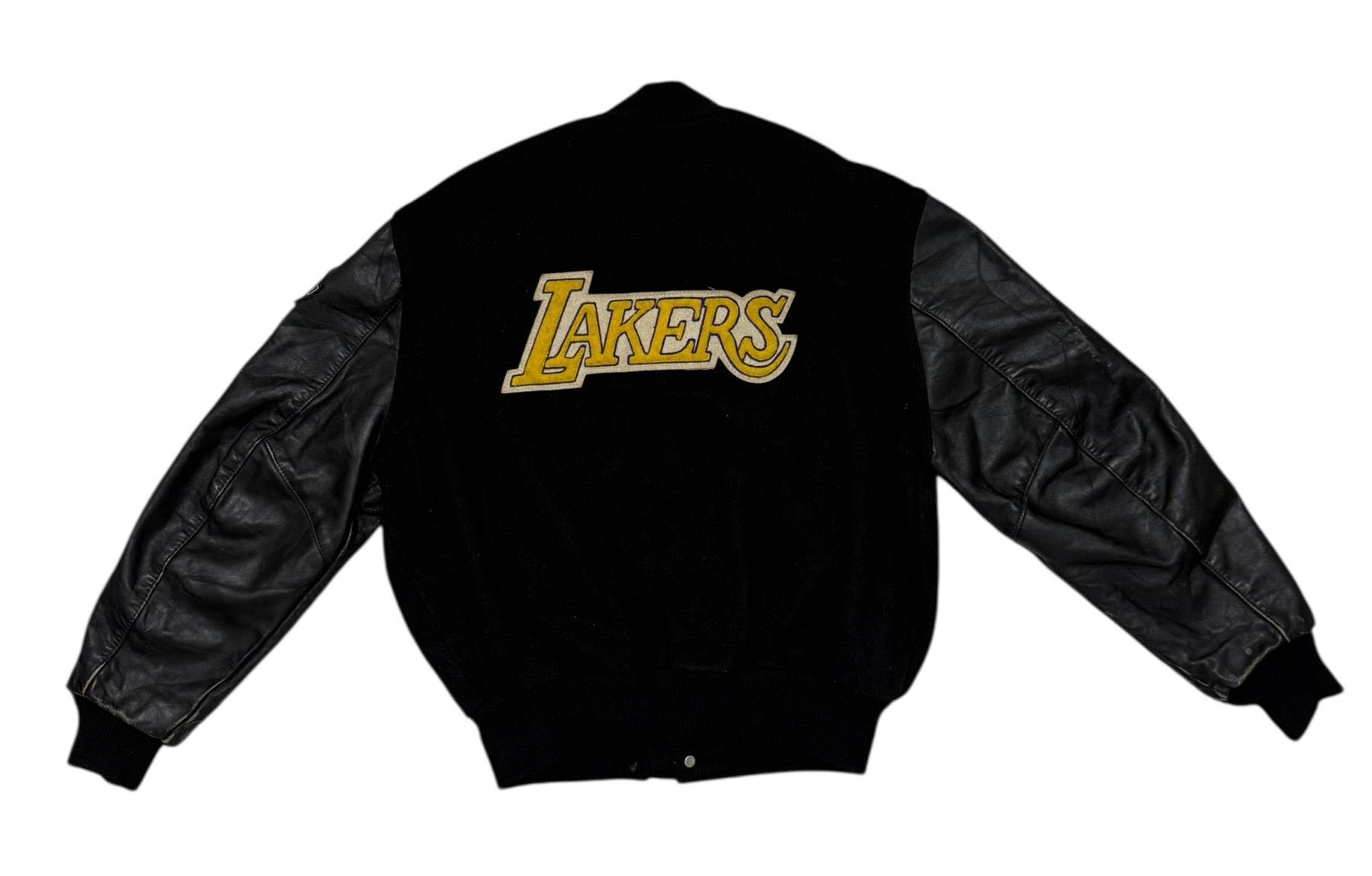 Delong Delong Lakers Big Logo Leather Wool Varsity Jacket Size US L / EU 52-54 / 3 - 2 Thumbnail
