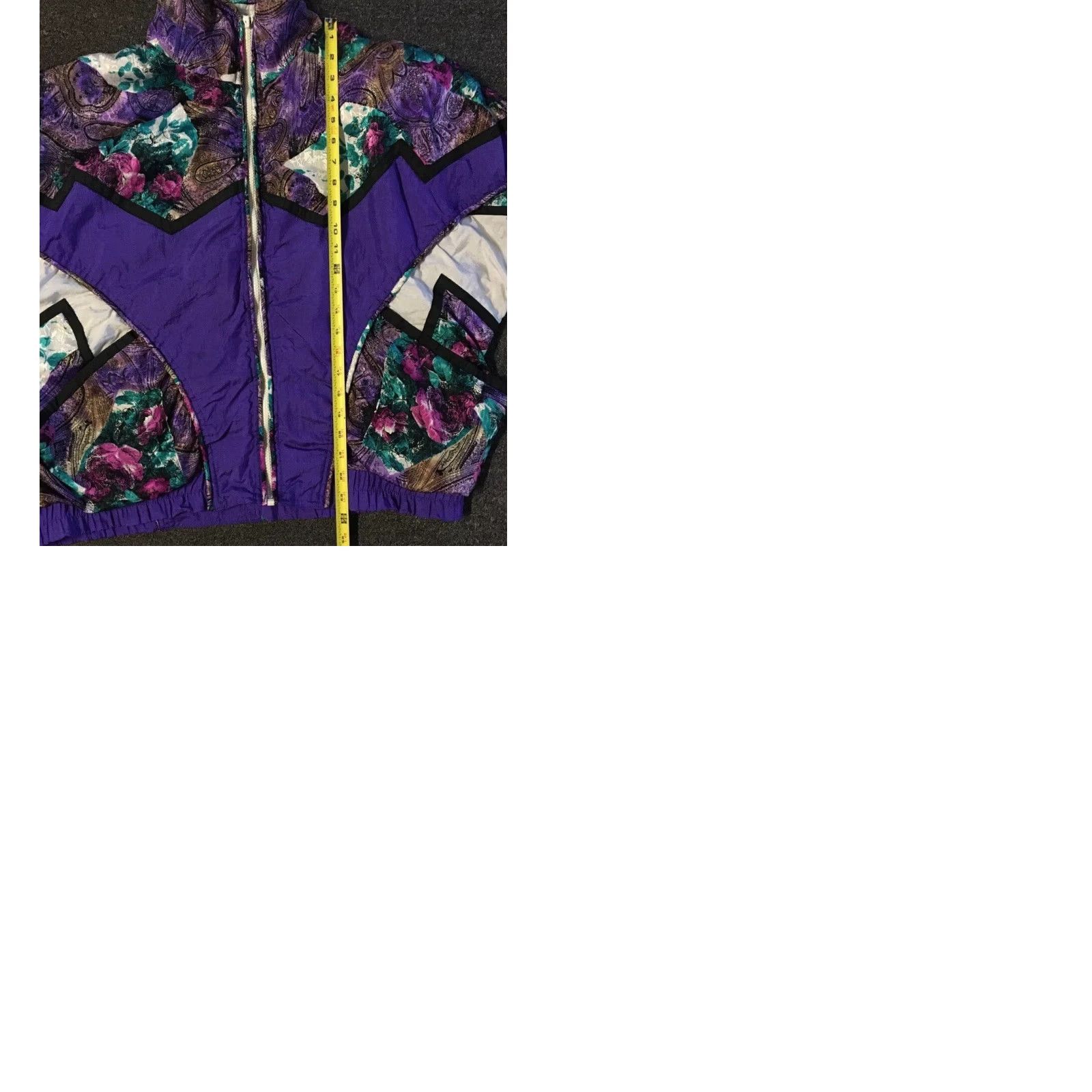 Vintage Vtg 80s Abstract Art Boxy Jacket L Purple Women Windbreaker 90s Vaporwave Picasso Grunge Ocean Surf Fashion Size L / US 10 / IT 46 - 9 Thumbnail