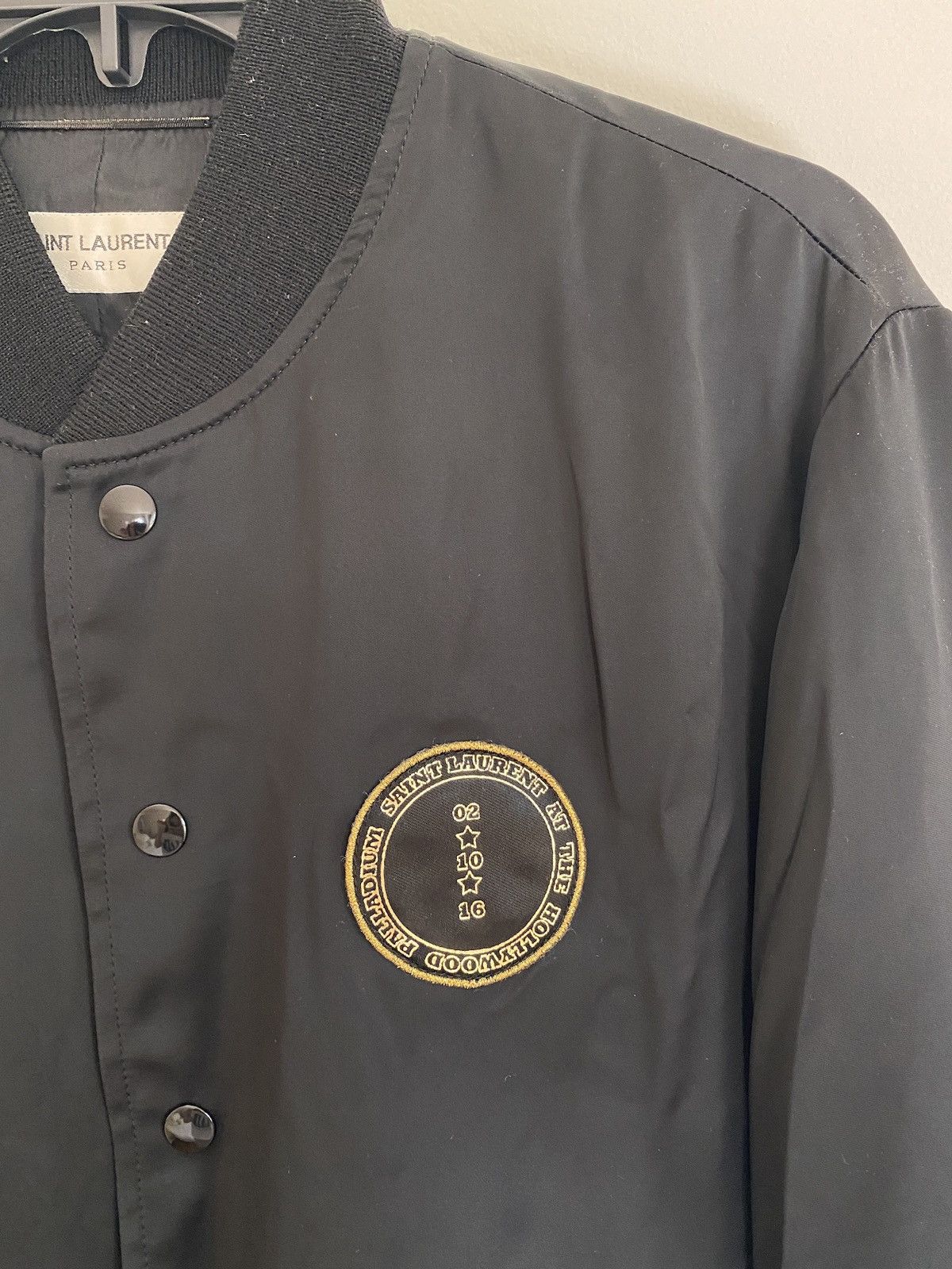 Saint Laurent Paris Hollywood Palladium 2/10/16 Show Black Bomber with Patches Size US S / EU 44-46 / 1 - 3 Thumbnail