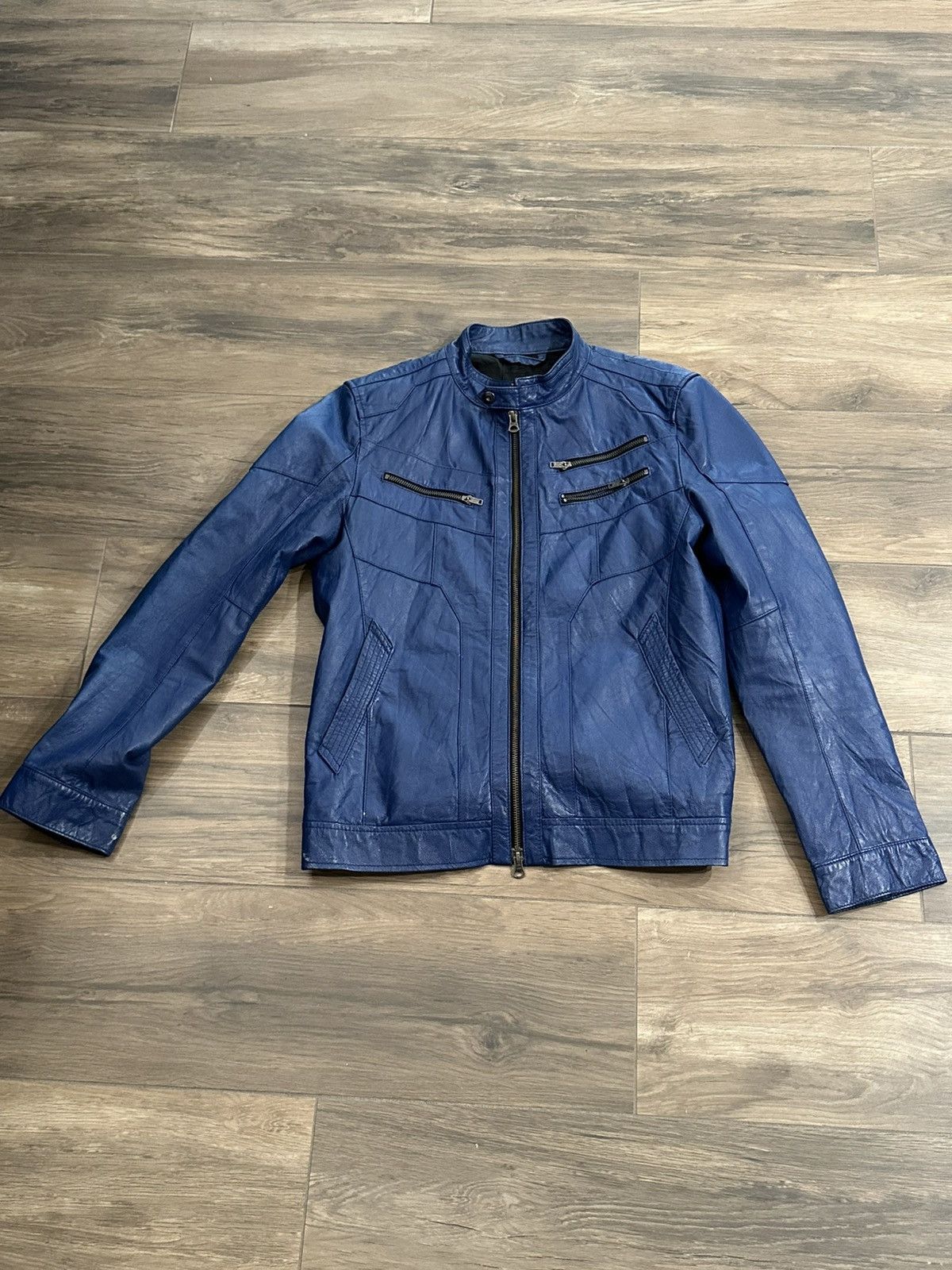 Other blue biker leather jacket Size US M / EU 48-50 / 2 - 1 Thumbnail