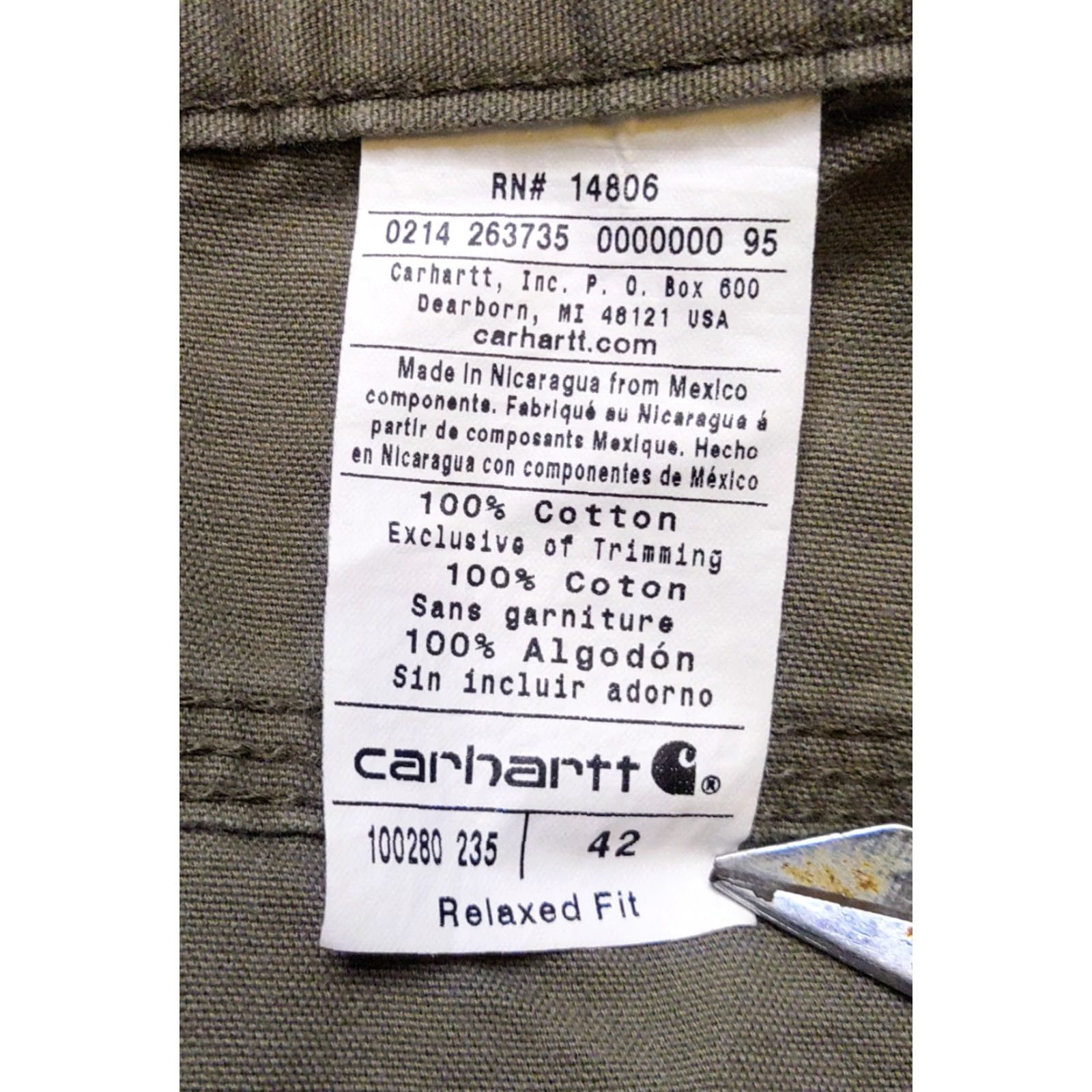 Carhartt Carhartt Shorts Mens 42 Relaxed Fit Canvas Work Utility Cargo Green Gray Size US 42 / EU 58 - 2 Thumbnail