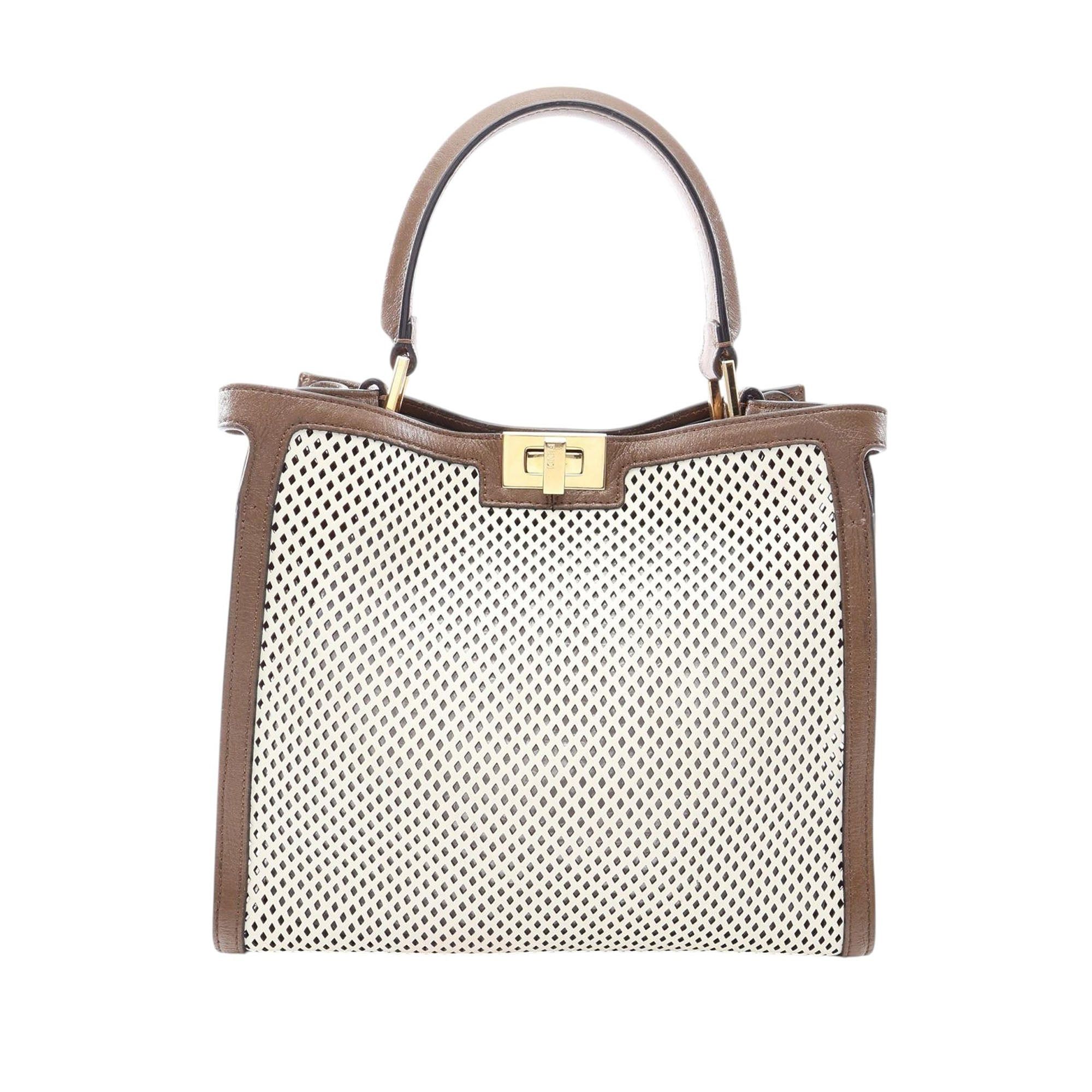 Fendi Perforated Leather Peekaboo X Lite Satchel Size ONE SIZE - 1 Thumbnail