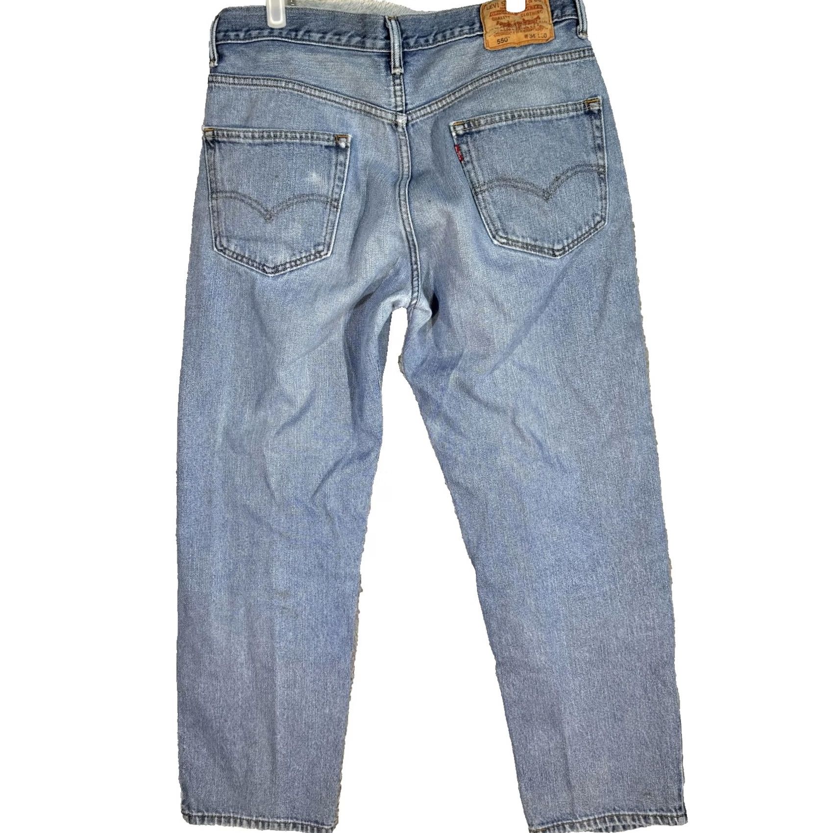 Levi's Levi's 550 Jeans Mens 34x30 Blue Relaxed Fit Tapered Leg Denim Pants Size US 34 / EU 50 - 2 Thumbnail