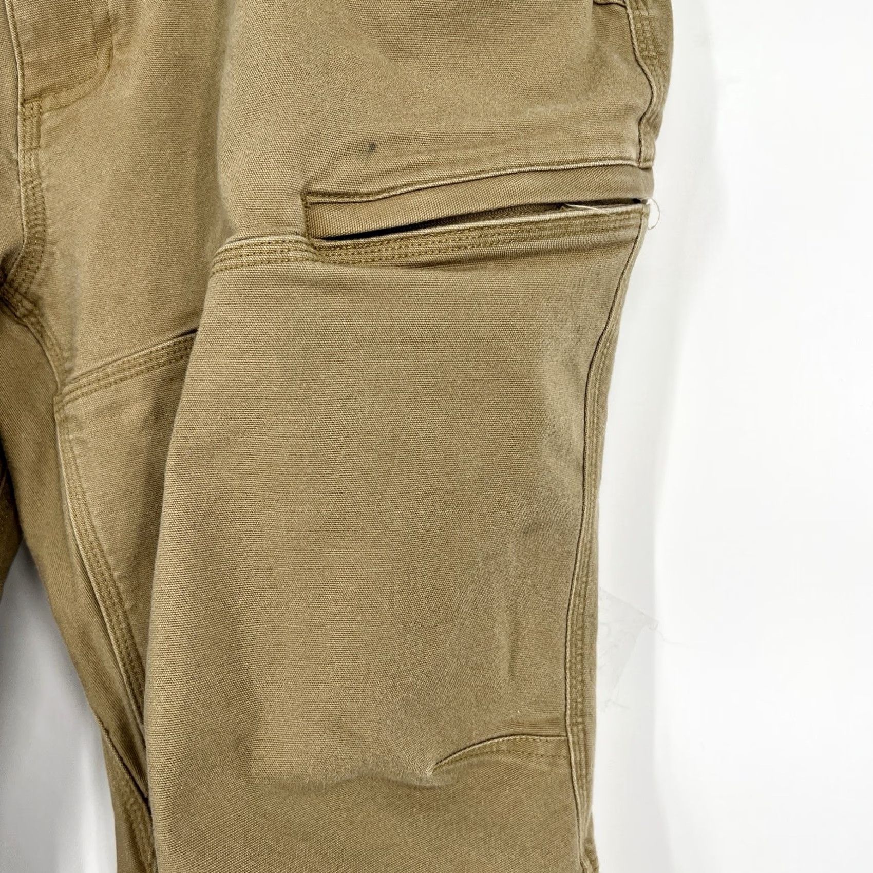 Vintage Brunt Pants Mens 40x28 Torra Work Canvas Utility Stretch Tan Khakis Straight Leg Mid Rise 40x28 Mens RegularTopsewn Brown Logo Workwear Pants Size US 40 / EU 56 - 5 Thumbnail