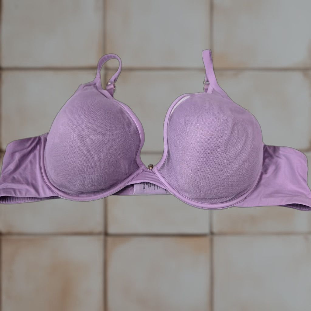 Vintage Third Love Bra 44B Purple Underwire Push Up Plunge Classic Womens