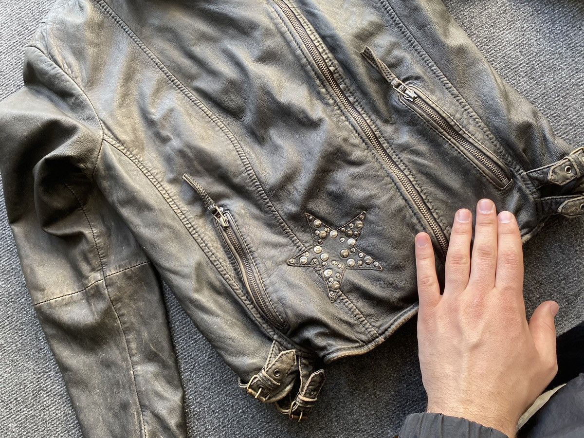 Other 🔥Opium Punk Blue Monkey Gothic Alt Emo Leather Jacket moto Size XL / US 12-14 / IT 48-50 - 12 Thumbnail