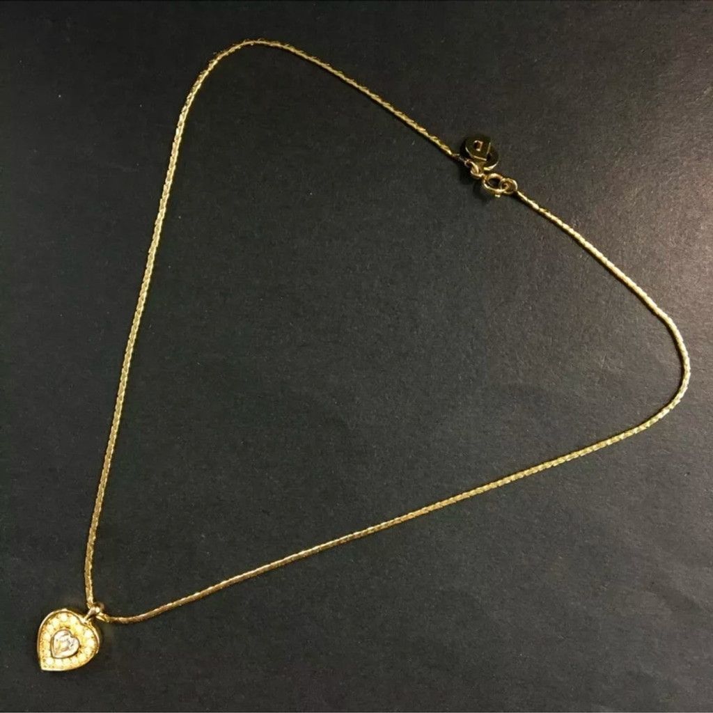 Dior Christian Dior heart with crystal rhinestones necklace Size ONE SIZE - 1 Thumbnail