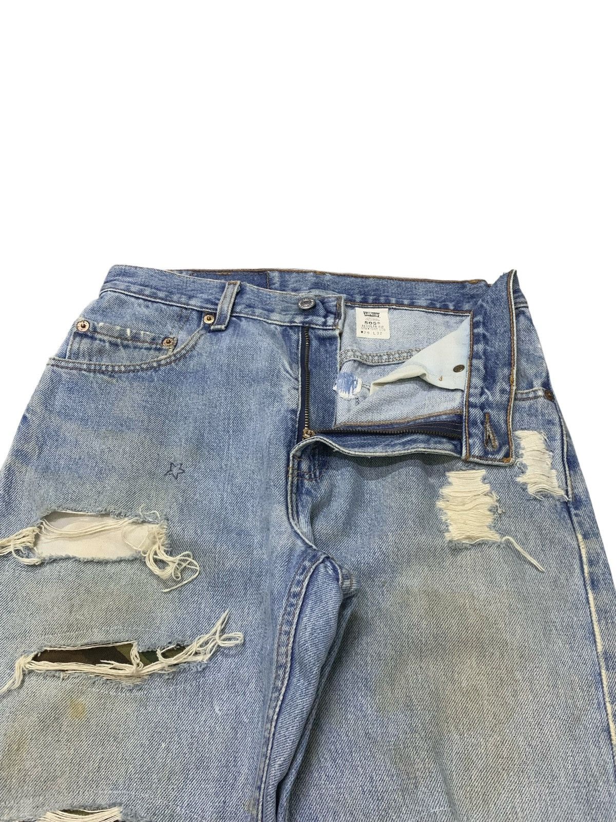 Hysteric Glamour × Levi's Vintage Levis 505 Distressed Camo Patch Inside Jeans Size US 29 - 7 Thumbnail
