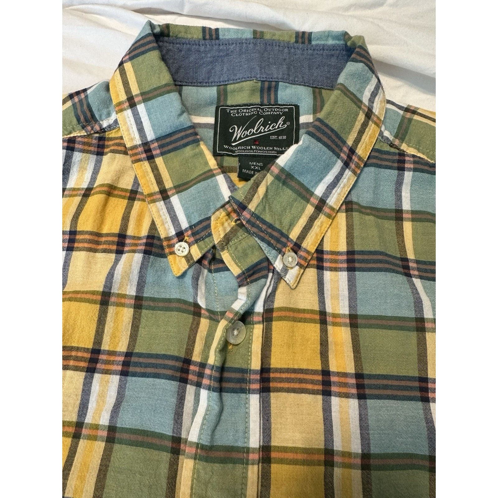 Woolrich Woolen Mills Woolrich Plaid Button Shirt Yellow/Blue XXL Outdoor Gorpcore Size US XXL / EU 58 / 5 - 7 Thumbnail