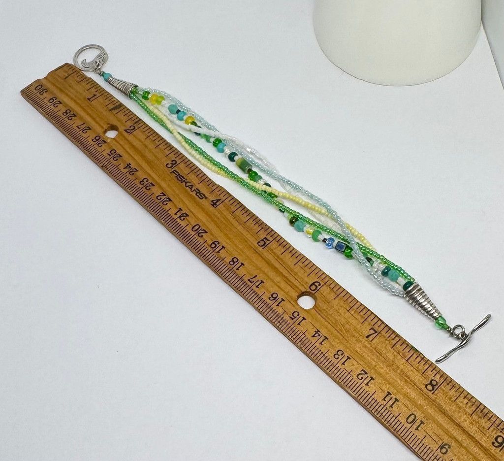The Unbranded Brand Boho Glass Seed Bead Bracelet w/ Sterling Toggle Clasp 7.5" Size ONE SIZE - 5 Thumbnail