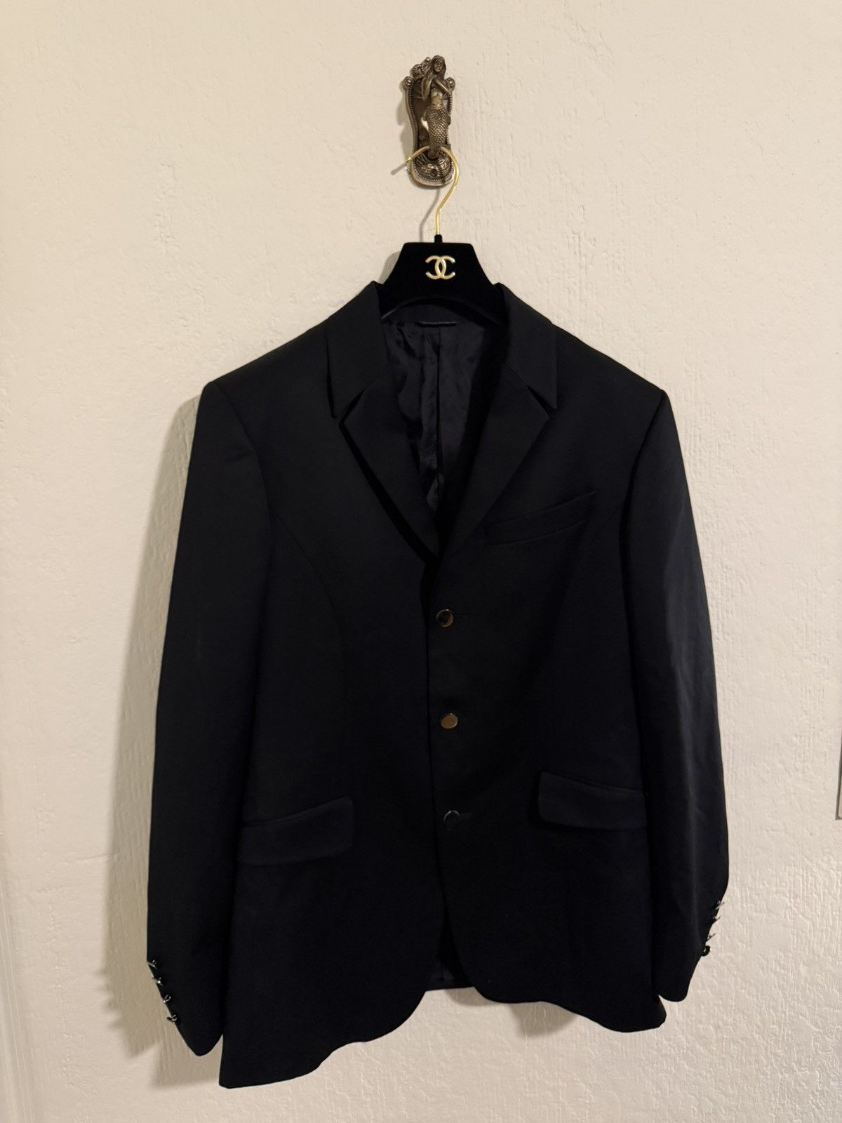 Thierry Mugler Thierry Mugler black wool blazer size 50R Size 50R - 2 Thumbnail