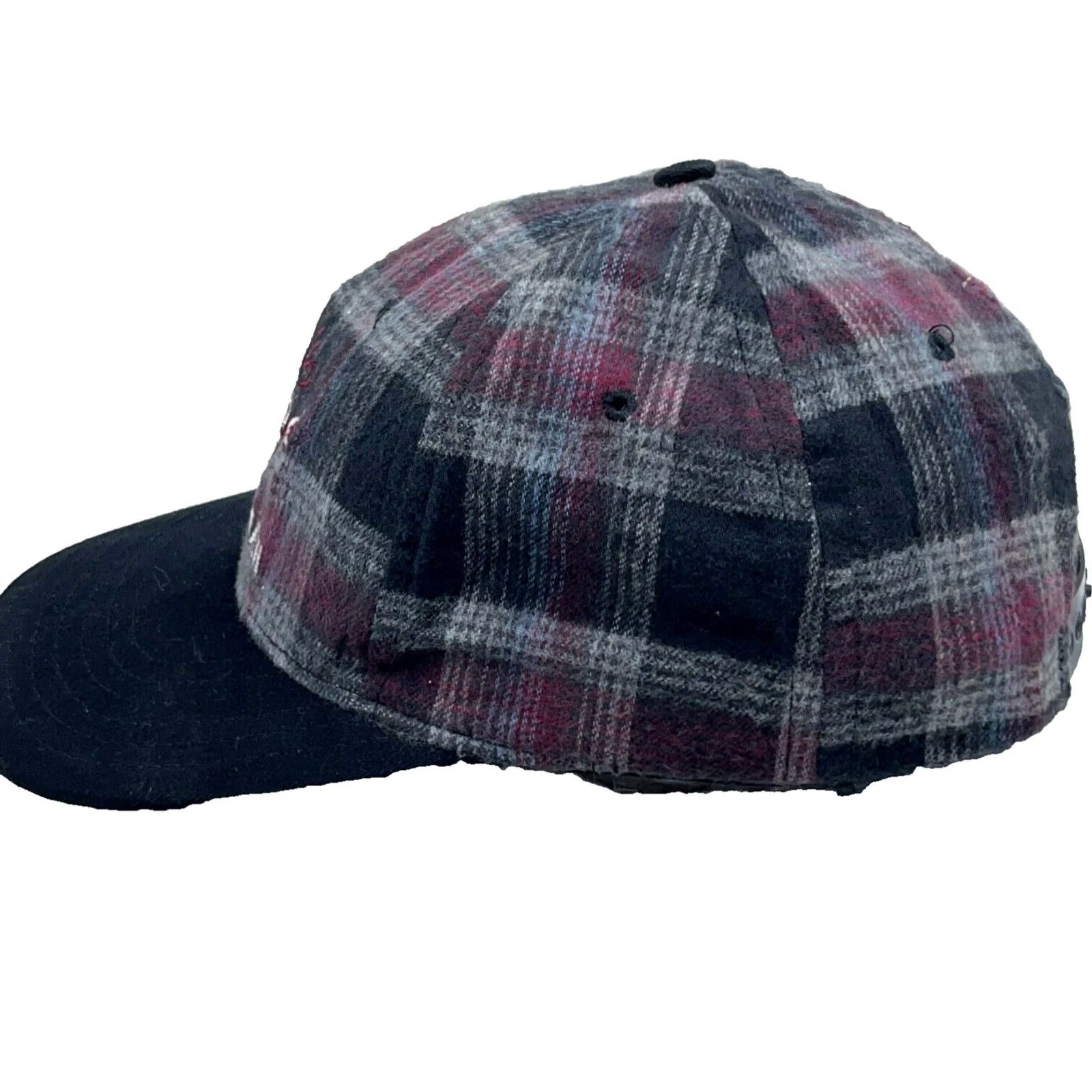 Hard Rock Cafe Vintage Hard Rock Cafe Hat Cap Snapback Black Gray Plaid Wool Blend 90s Y2K USA Size ONE SIZE - 2 Thumbnail