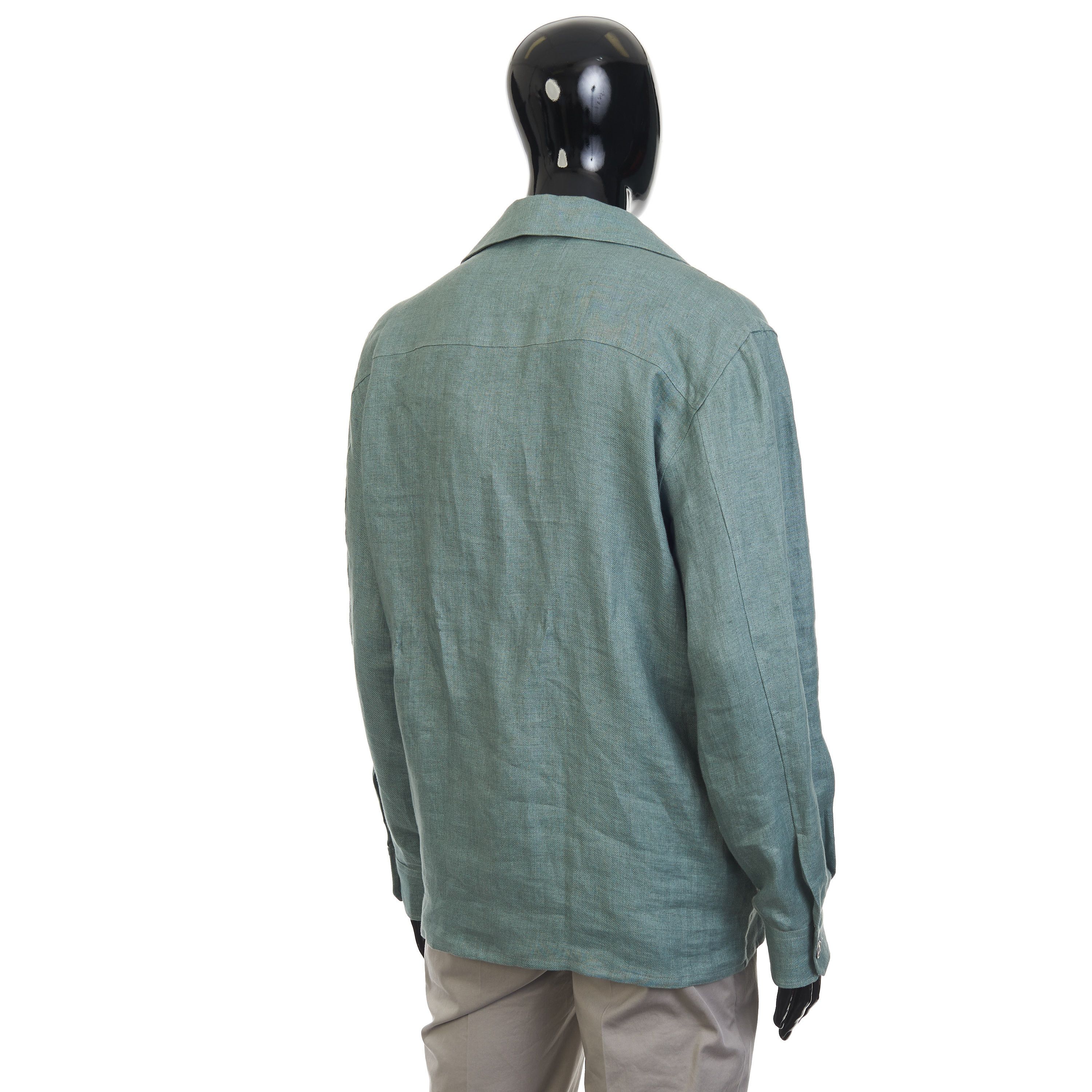 Other Brett Johnson Sky Powder Cuban Shirt Jacket - Linen Size US M / EU 48-50 / 2 - 6 Thumbnail