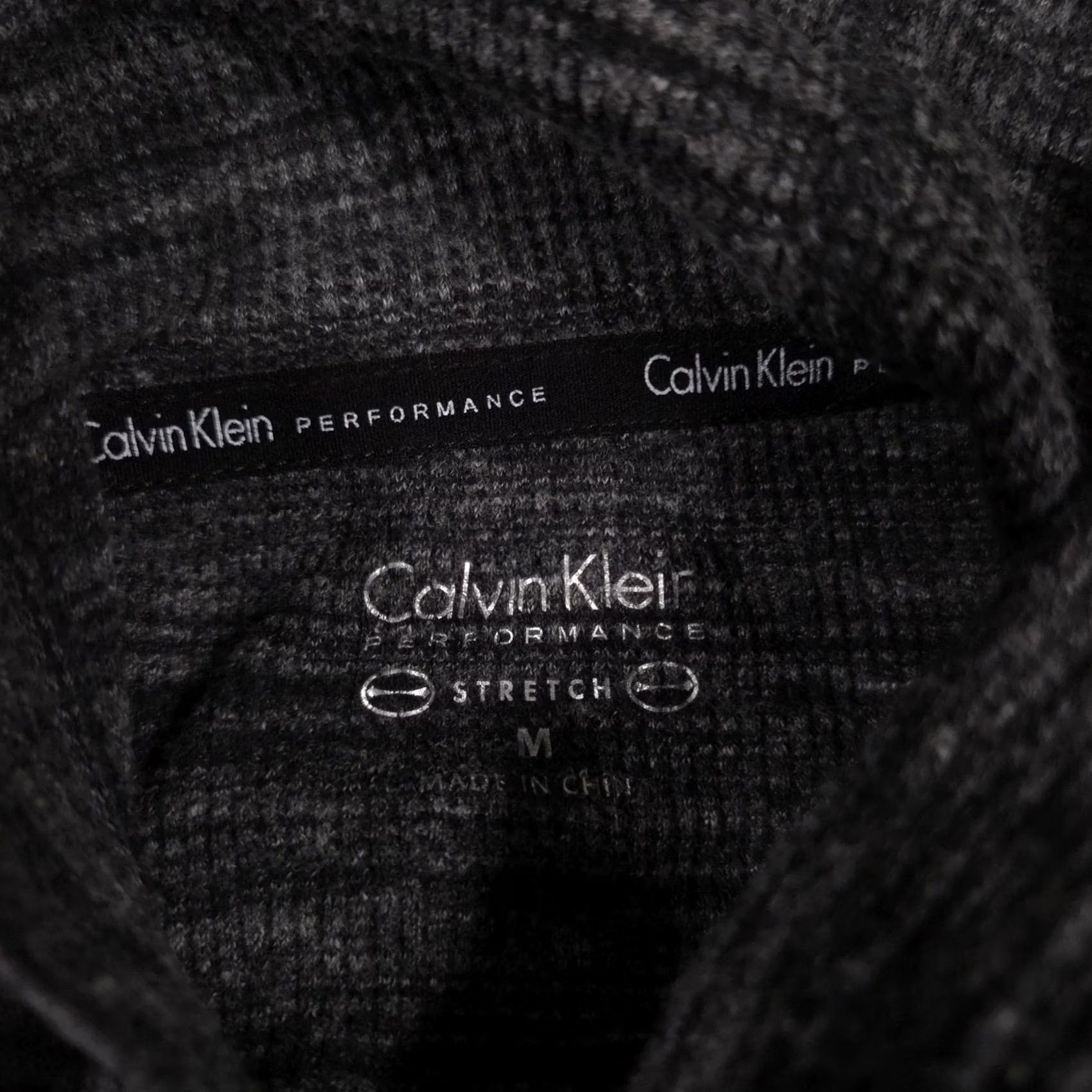 Calvin Klein Calvin Klein Performance Hoodie Womens M Gray Stretch Knit Pullover V-Neck Hooded Pocket Logo Knit Size M / US 6-8 / IT 42-44 - 6 Thumbnail