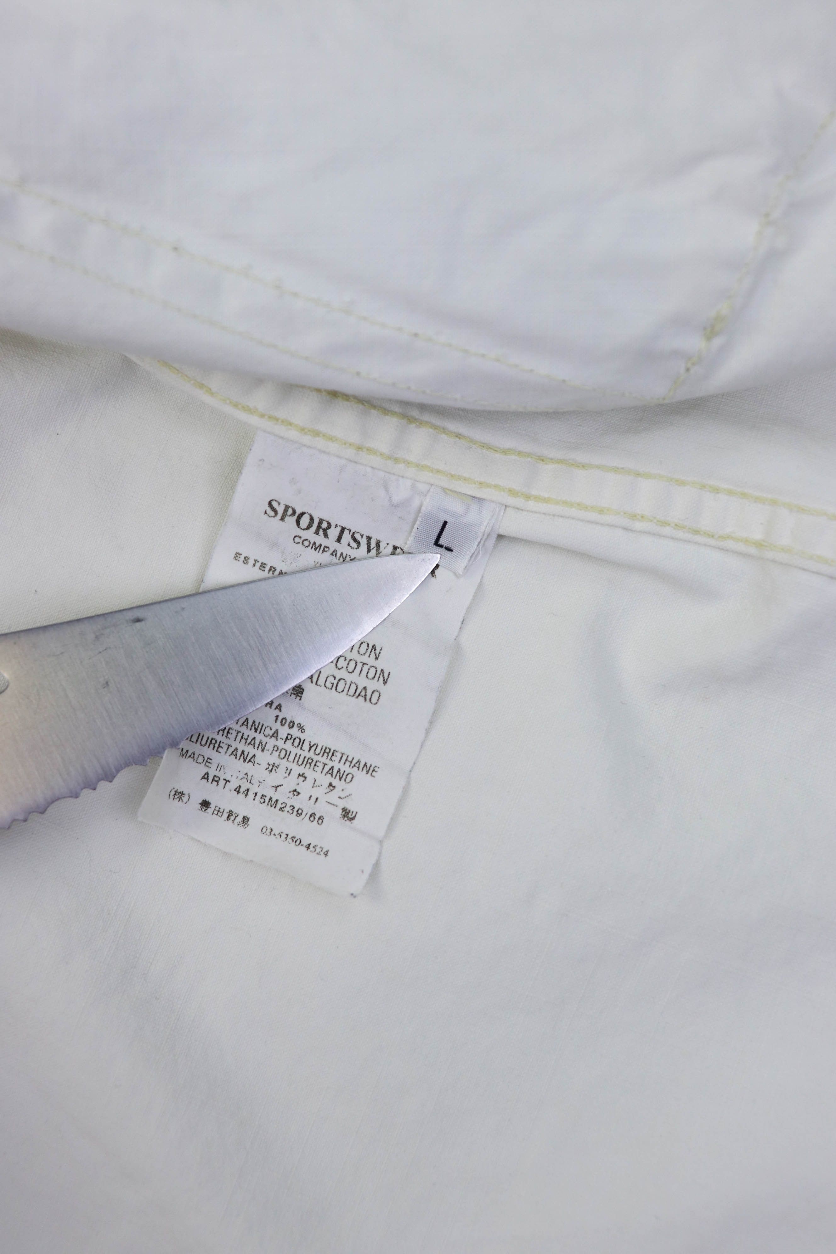 Stone Island Vintage Stone Island 06 White Laminated Cotton Hooded Jacket Size US L / EU 52-54 / 3 - 22 Thumbnail