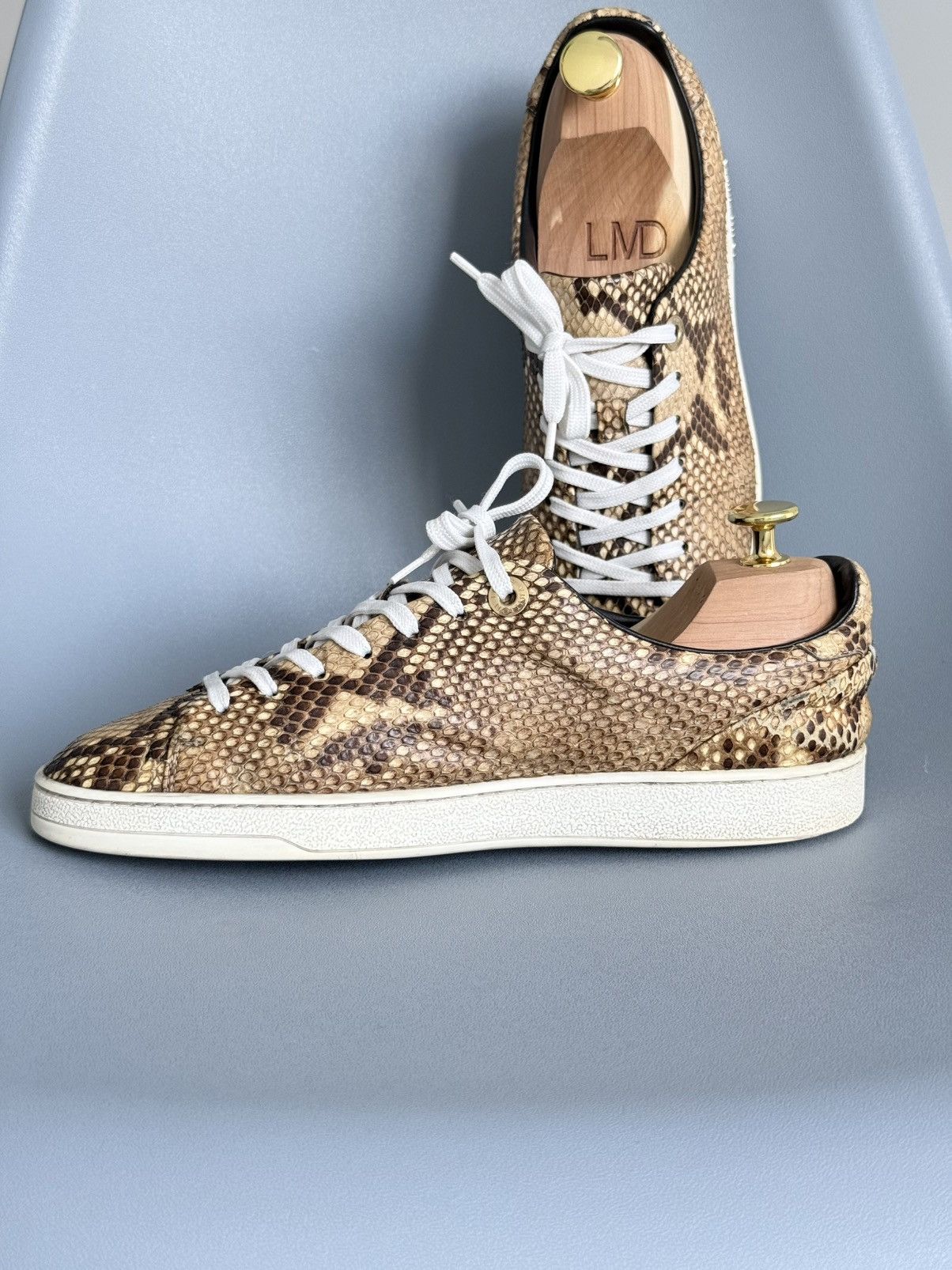 Louis Vuitton Louis Vuitton Style Python Leather Low Top Sneakers Size US 8 / IT 38 - 5 Thumbnail