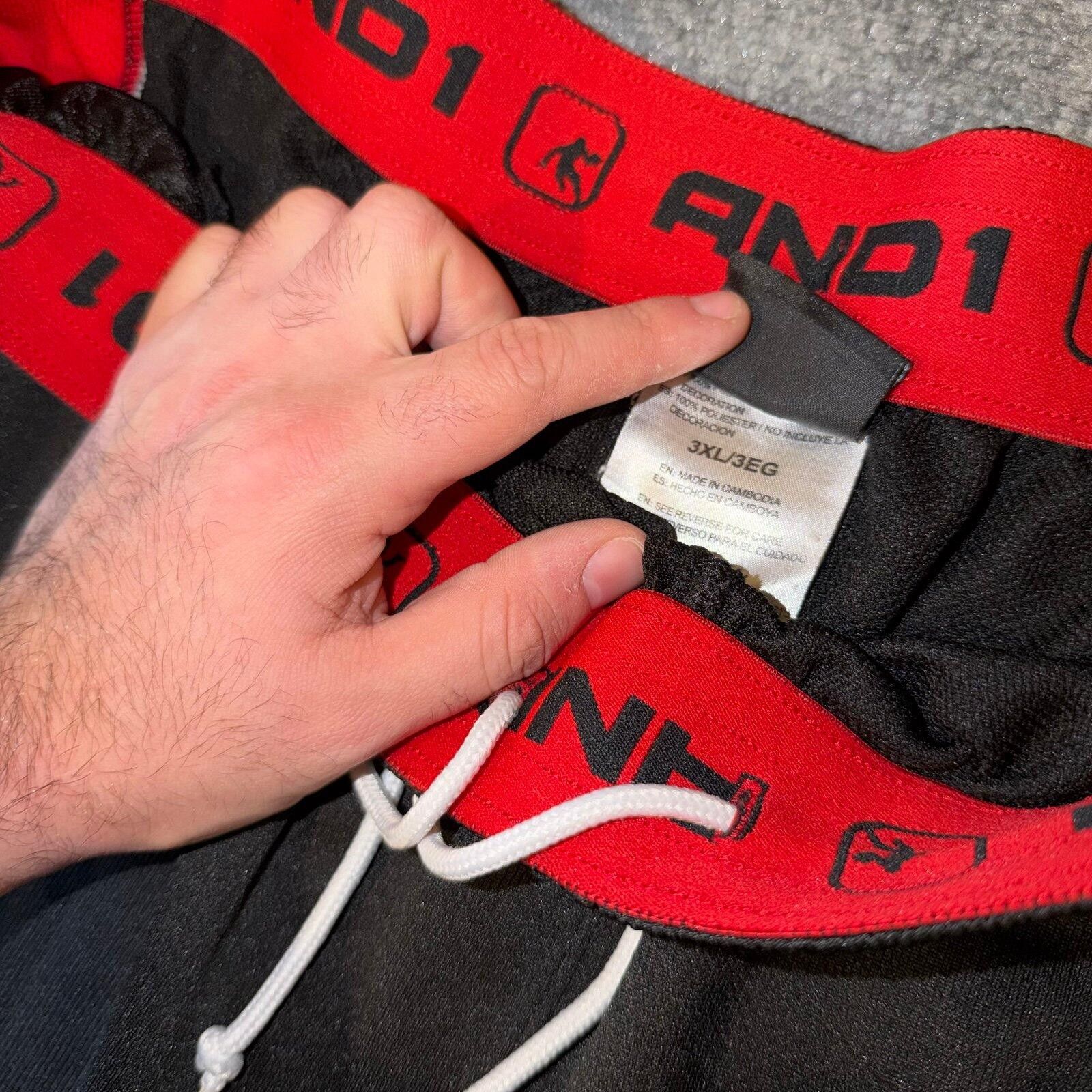 JW Anderson AND1 Red/Black Baggy Hoop Shorts Mens 3XL Vtg y2k 90s Rare Size US 44 / EU 60 - 3 Thumbnail