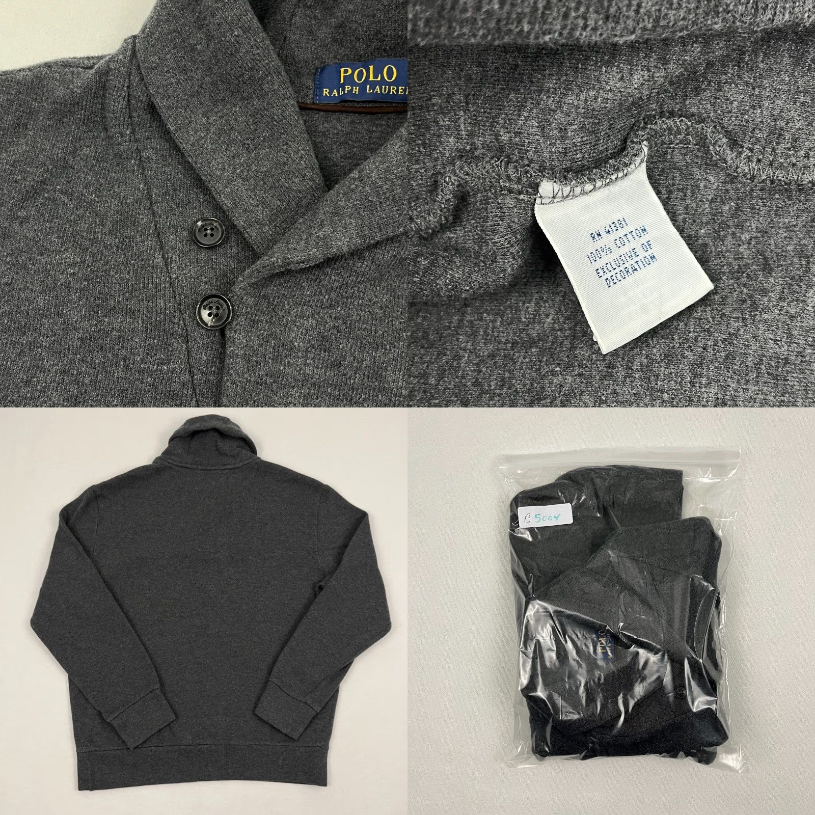 Polo Ralph Lauren Polo Ralph Lauren Sweater Mens L Gray Elbow Patch Shawl Collar Preppy Casual Knit Size US L / EU 52-54 / 3 - 8 Thumbnail
