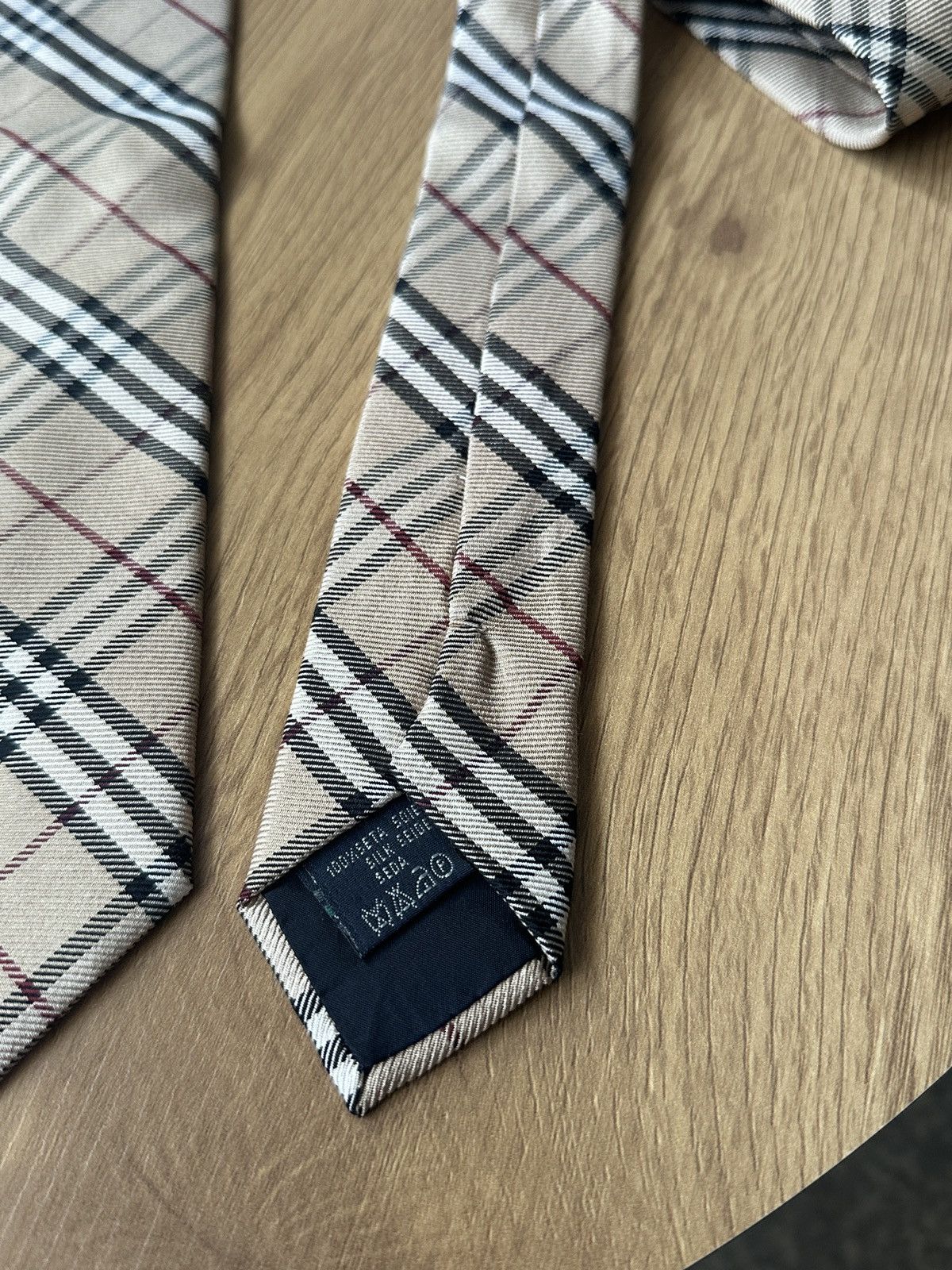Burberry BURBERRY Classic Nova Check Luxury Silk Blend Tie Beige Size ONE SIZE - 7 Thumbnail