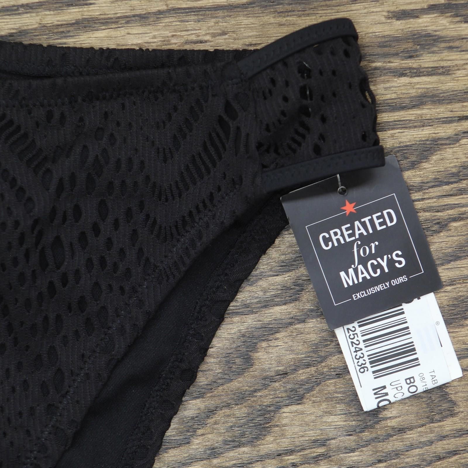 Bar III Nwt Bar Iii Side Tab Bikini Swim Bottom Mbgc25557 Black L Size ONE SIZE - 3 Thumbnail