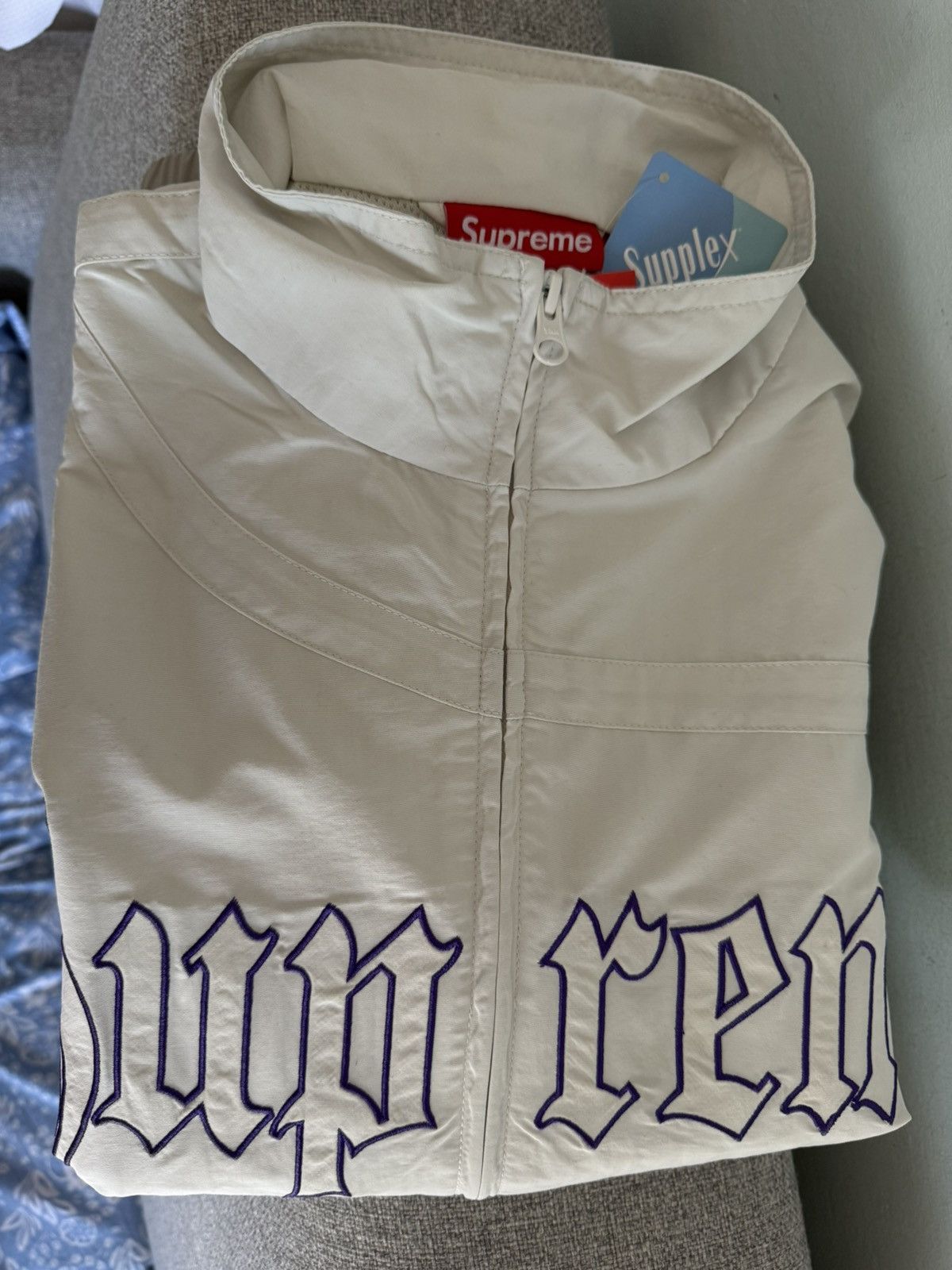 Supreme Old English Track Jacket White