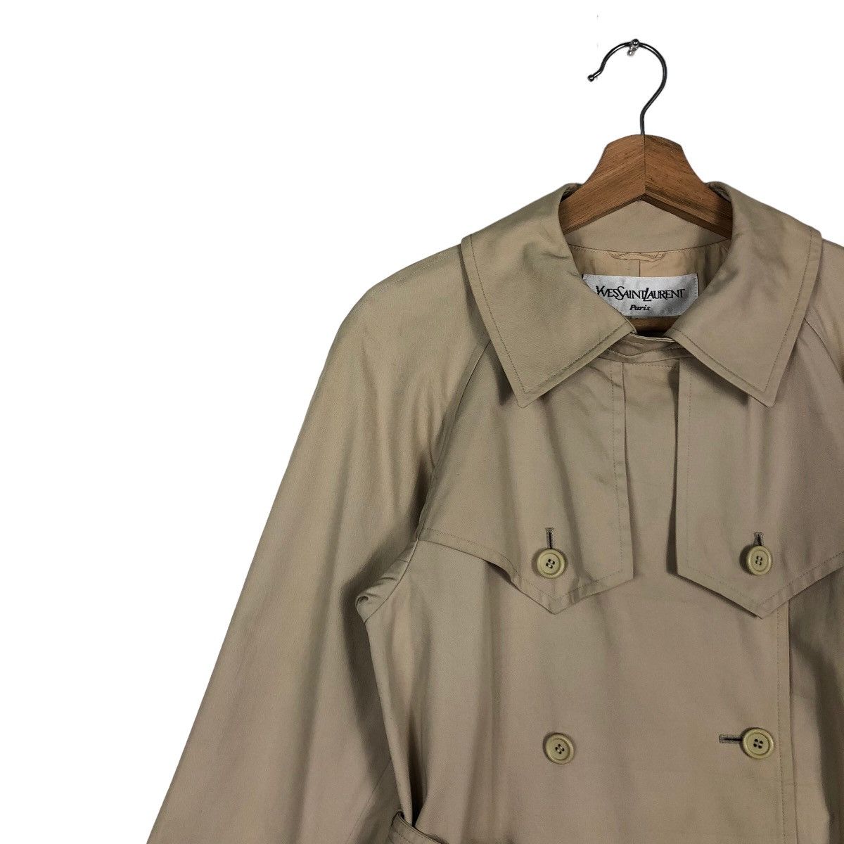Yves Saint Laurent 🔥Rich Brown - Long Fly Coats Double Breast Bondage Design Size US M / EU 48-50 / 2 - 7 Thumbnail