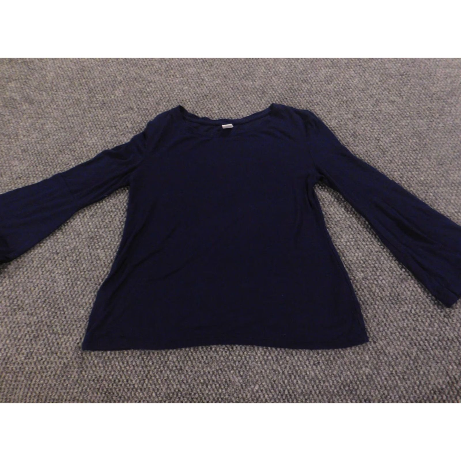 Old Navy Old Navy Womens Blouse PXS Petite Blue Round Neck Pullover Stretch Cotton Casual Regular Button Long Sleeve Vintage: No Size XS / US 0-2 / IT 36-38 - 2 Thumbnail