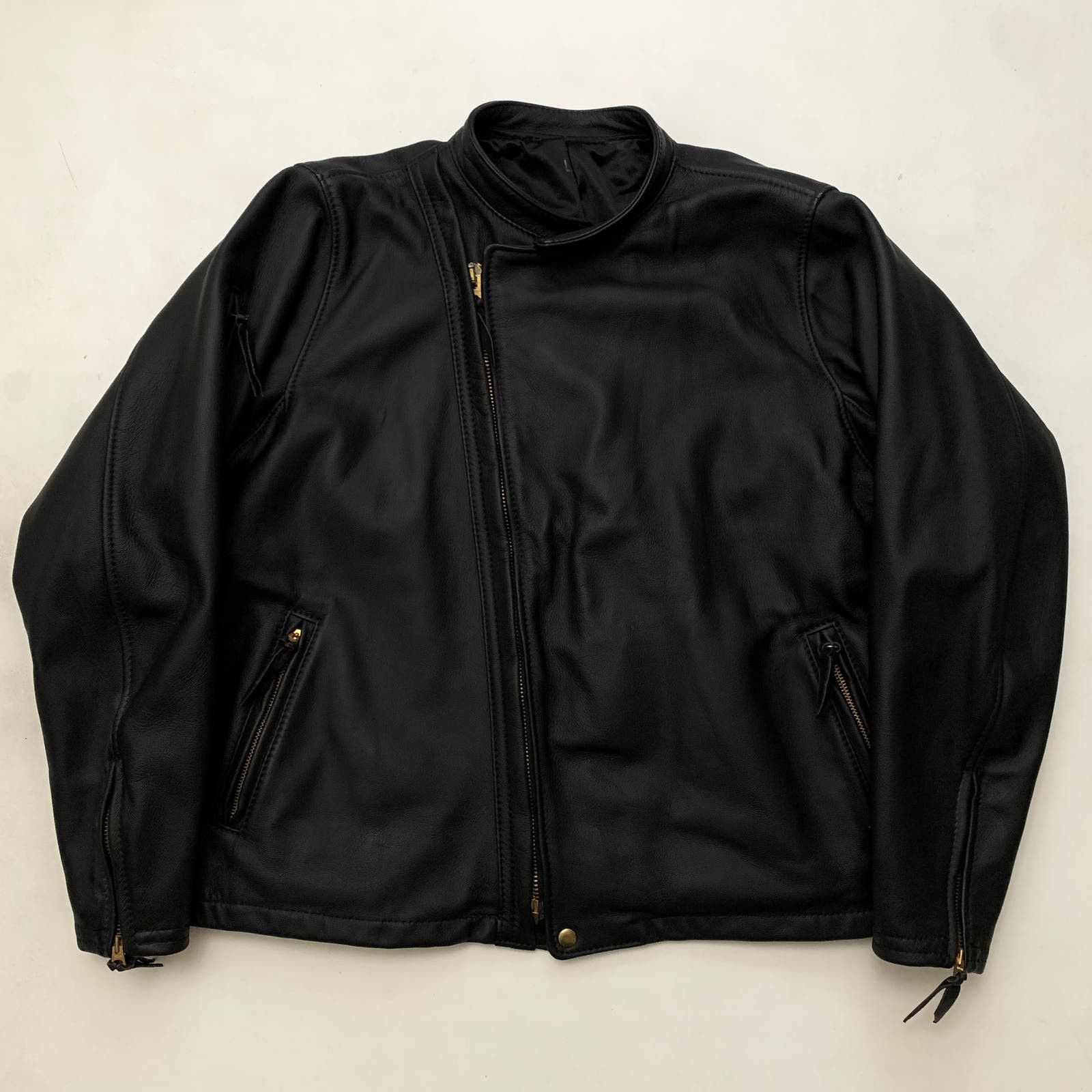 image of Vintage Langlitz Leather Cascade 2002 Biker Riders Motorcycle Jacket in Black, Men's (Size XL)