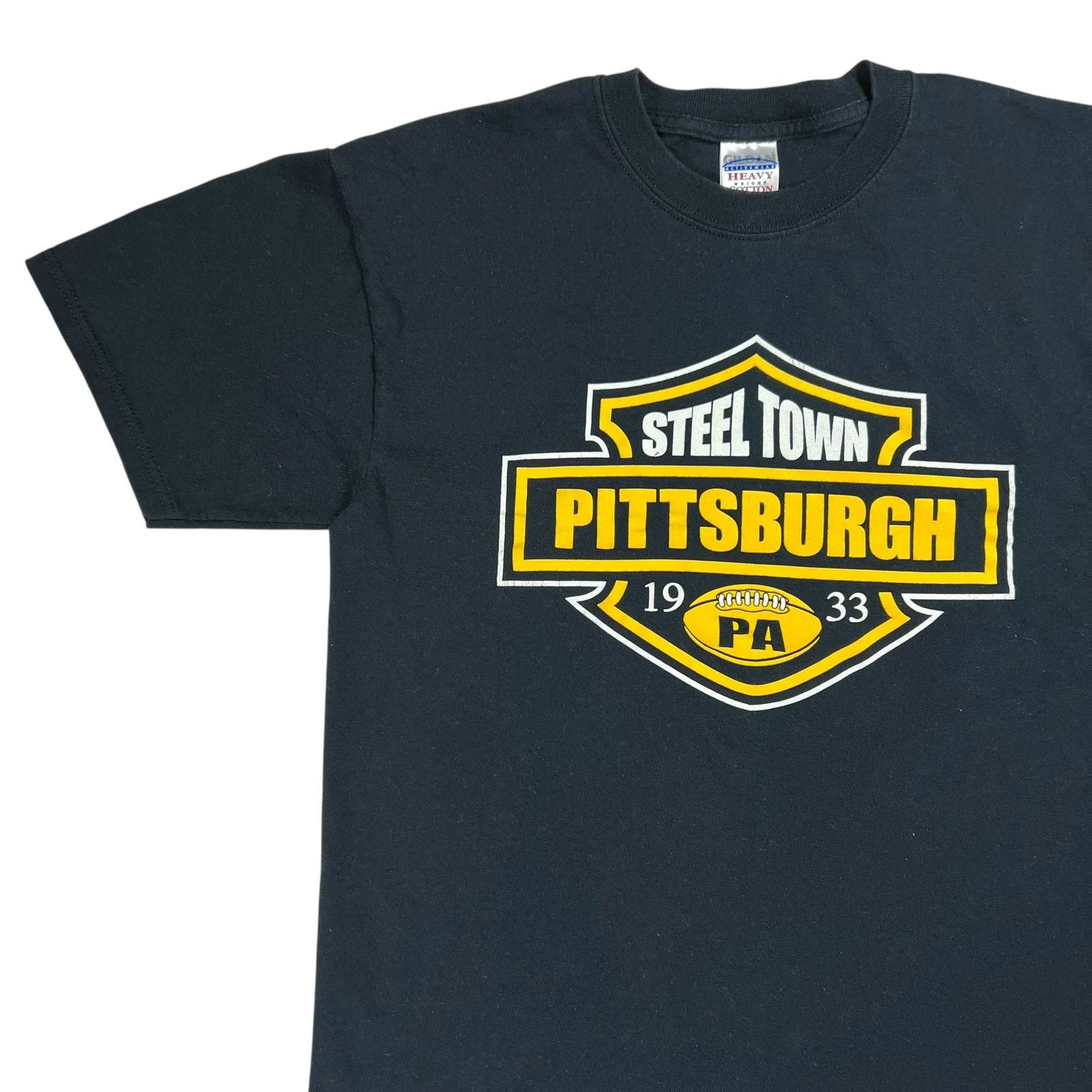Gildan × Vintage Vintage Y2K Pittsburgh Steel Town Harley parody tee (M) Size US M / EU 48-50 / 2 - 4 Thumbnail